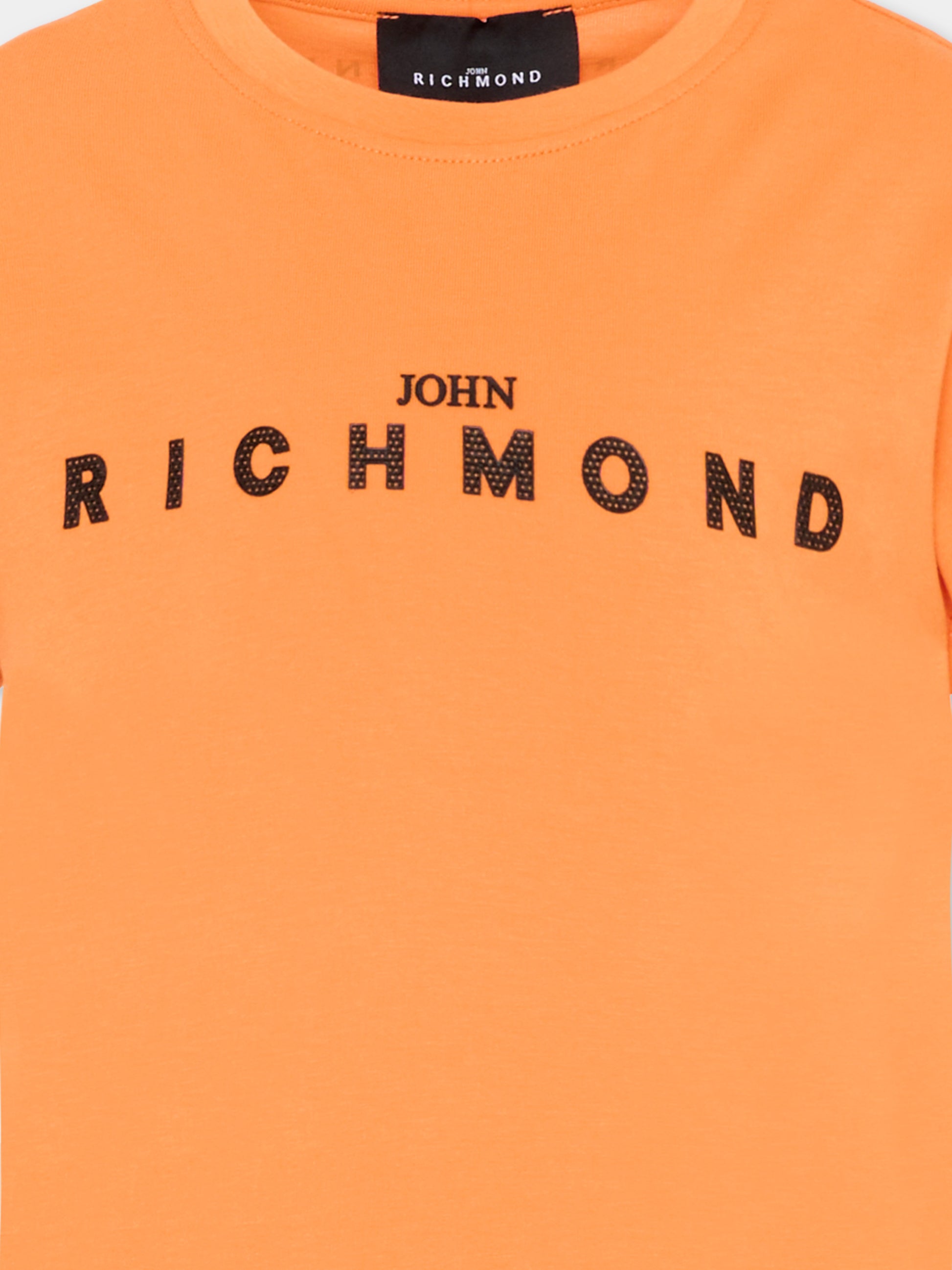 T-Shirt arancione per bambini con logo,Richmond,RBP26008TS ORANGE PEEL