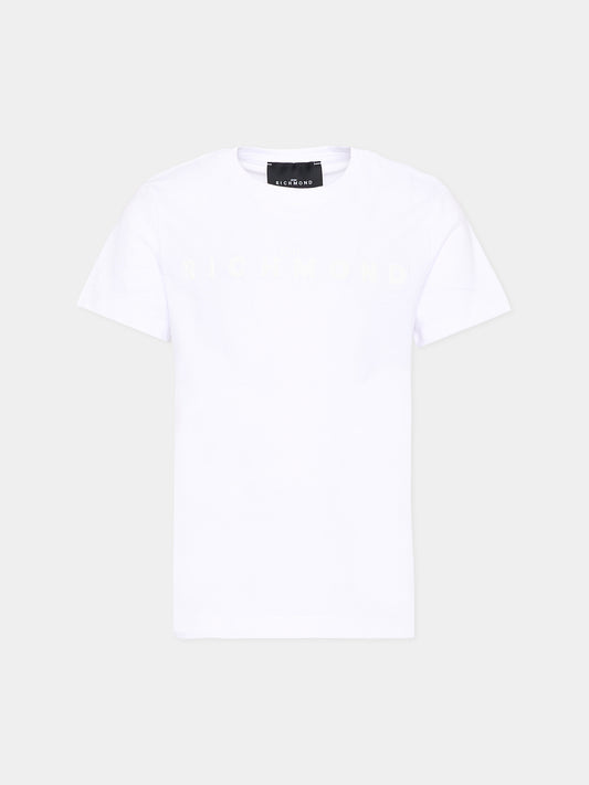 T-Shirt bianca per bambina con logo,Richmond,RGP26017TS WHITE