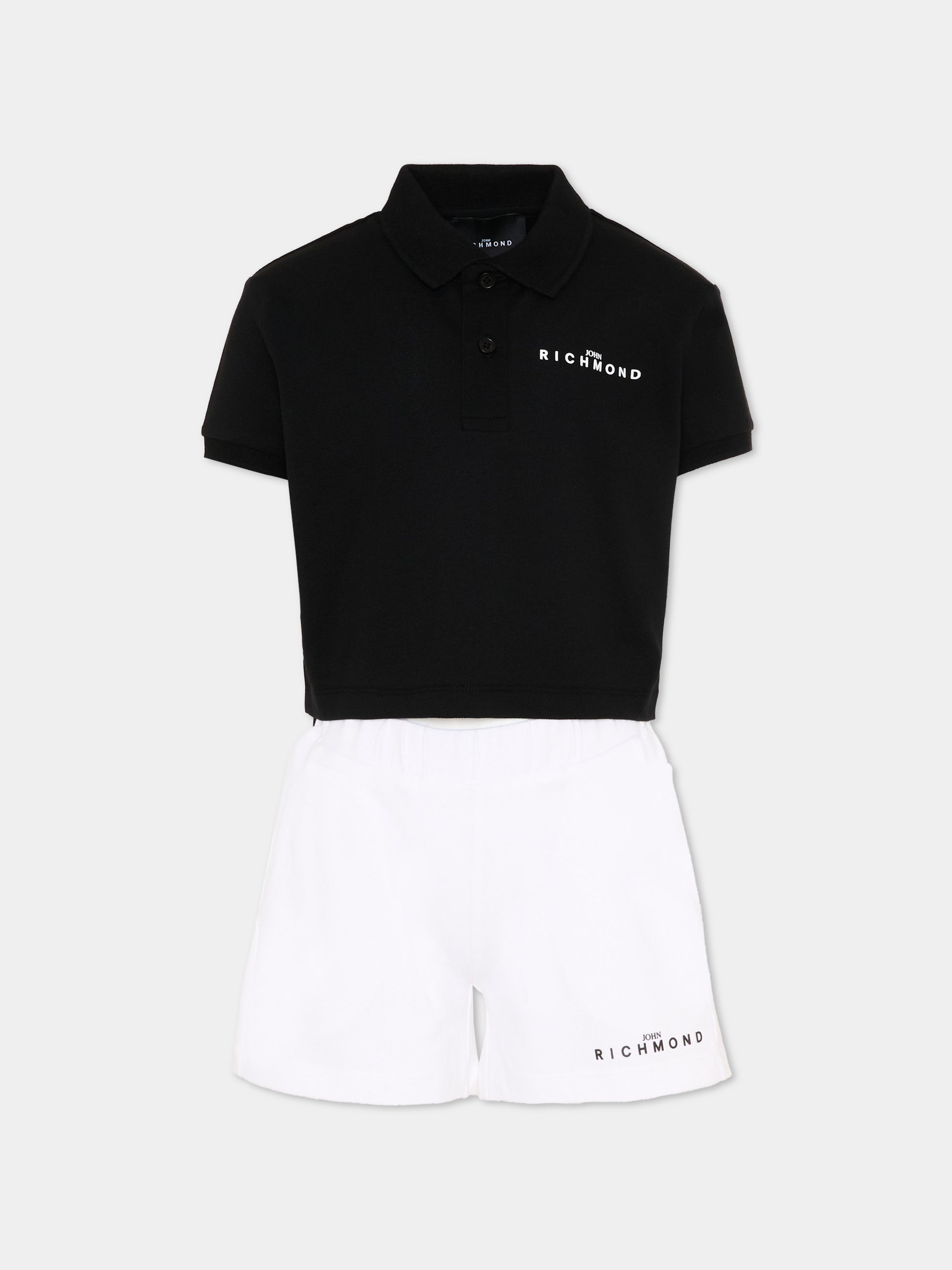 Completo sportivo nero per bambina con logo,Richmond,RGP26028CE BLACK