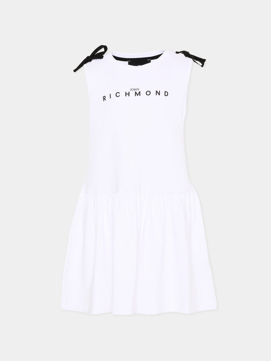 Vestito bianco per bambina con logo,Richmond,RGP26033VE WHITE