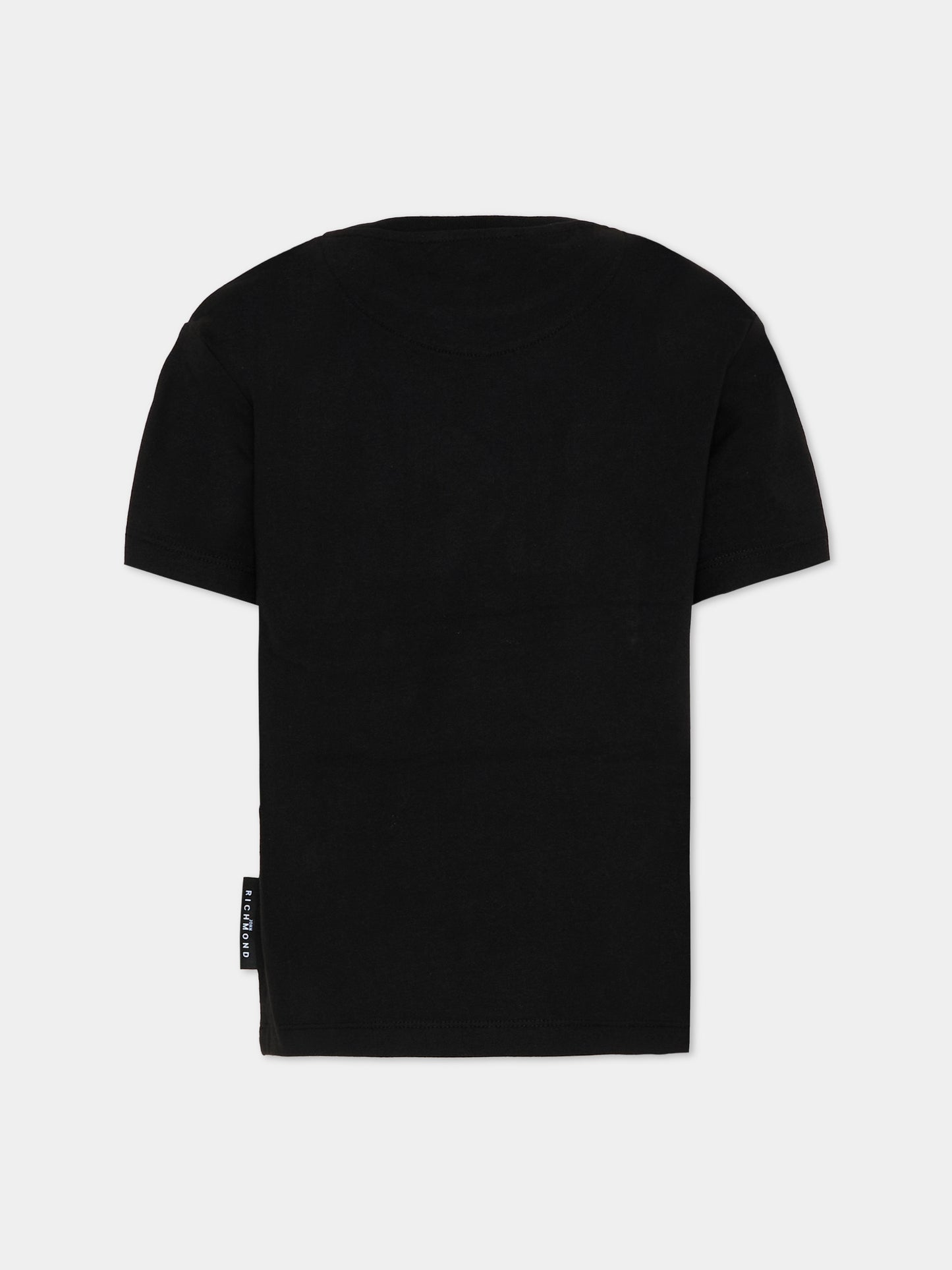T-shirt nera per bambino con logo,Richmond,RGP26208TS BLACK