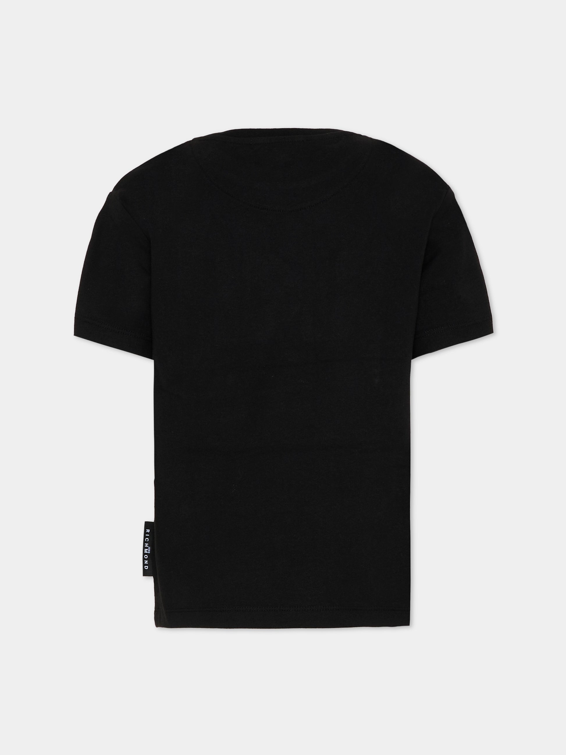 T-shirt nera per bambino con logo,Richmond,RGP26208TS BLACK