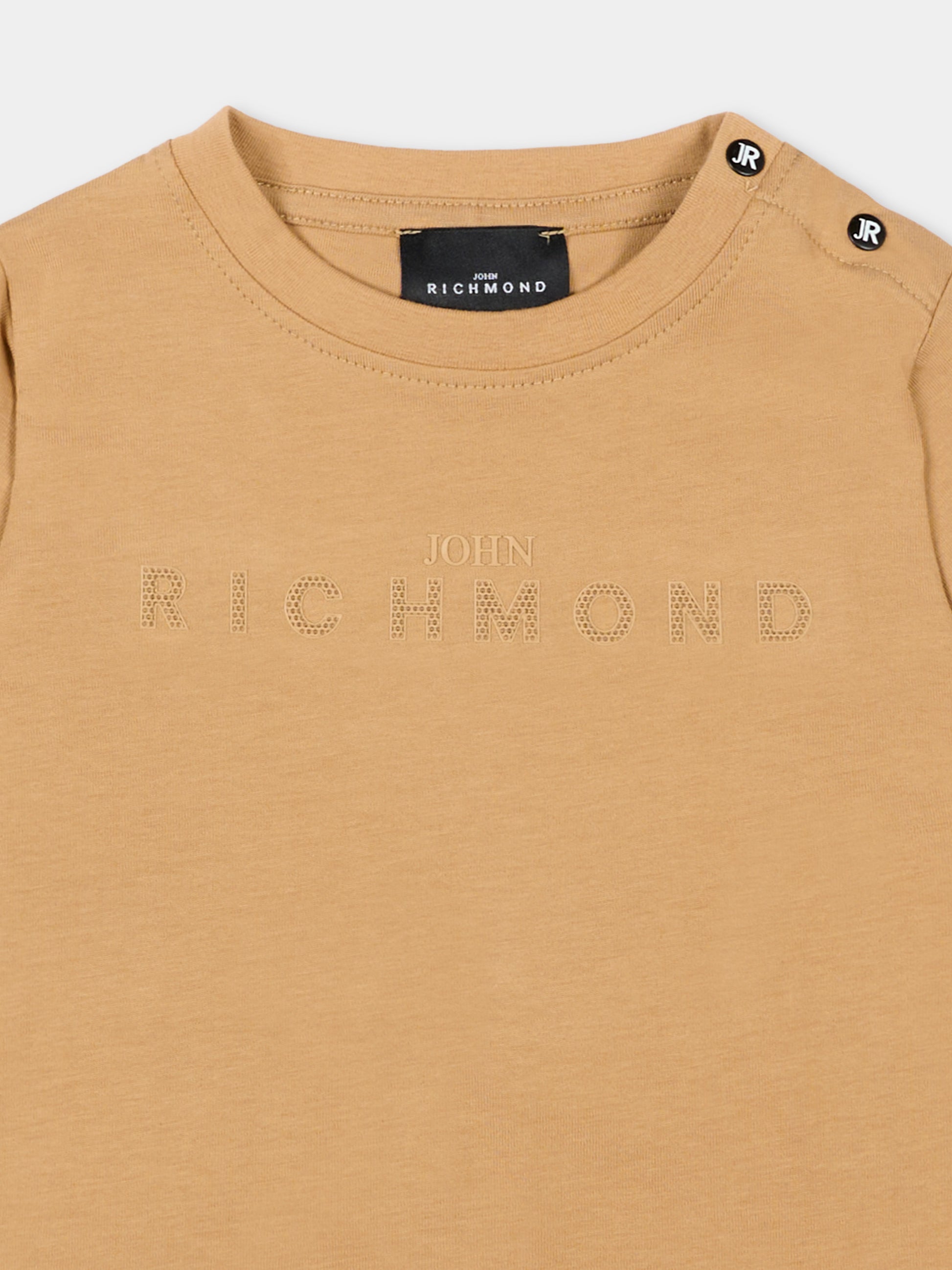 T-shirt marrone per neonato con logo,Richmond,RIP26002TS BROWN CARTOUCHE