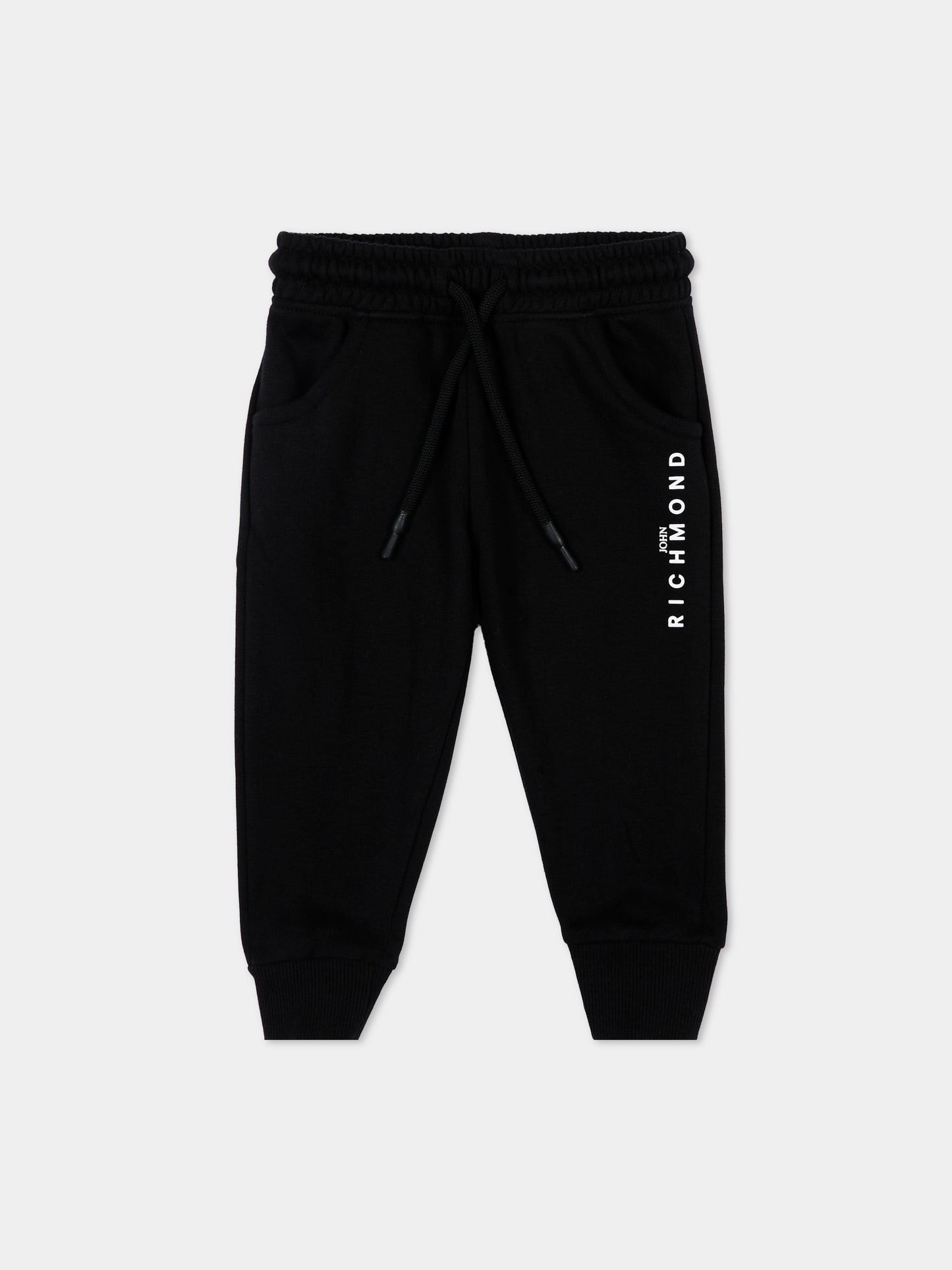 Pantaloni sportivi neri per neonato con logo,Richmond,RIP26003PA BLACK