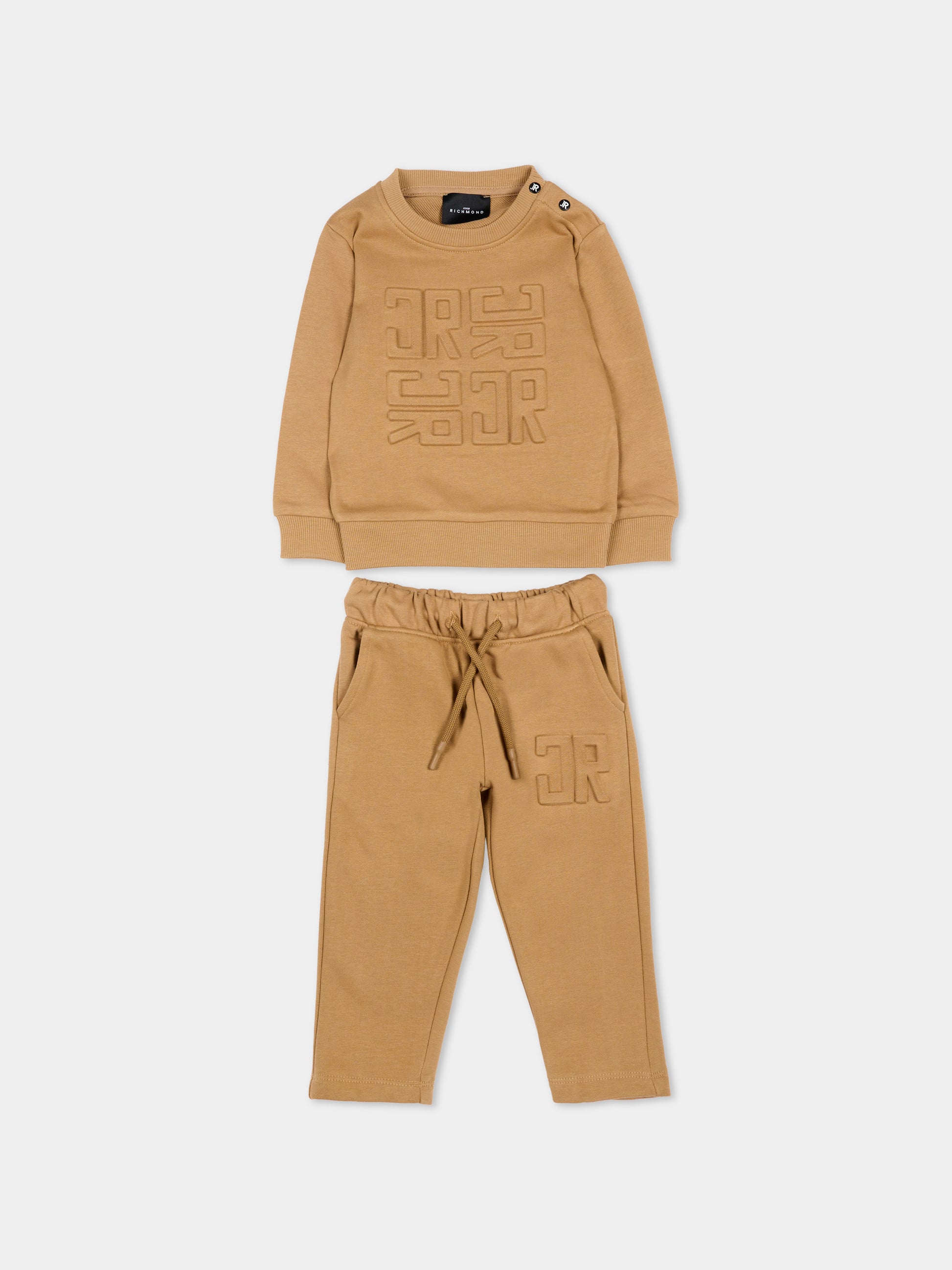 Completo sportivo marrone per neonato con logo,Richmond,RIP26014CF BROWN CARTOUCHE