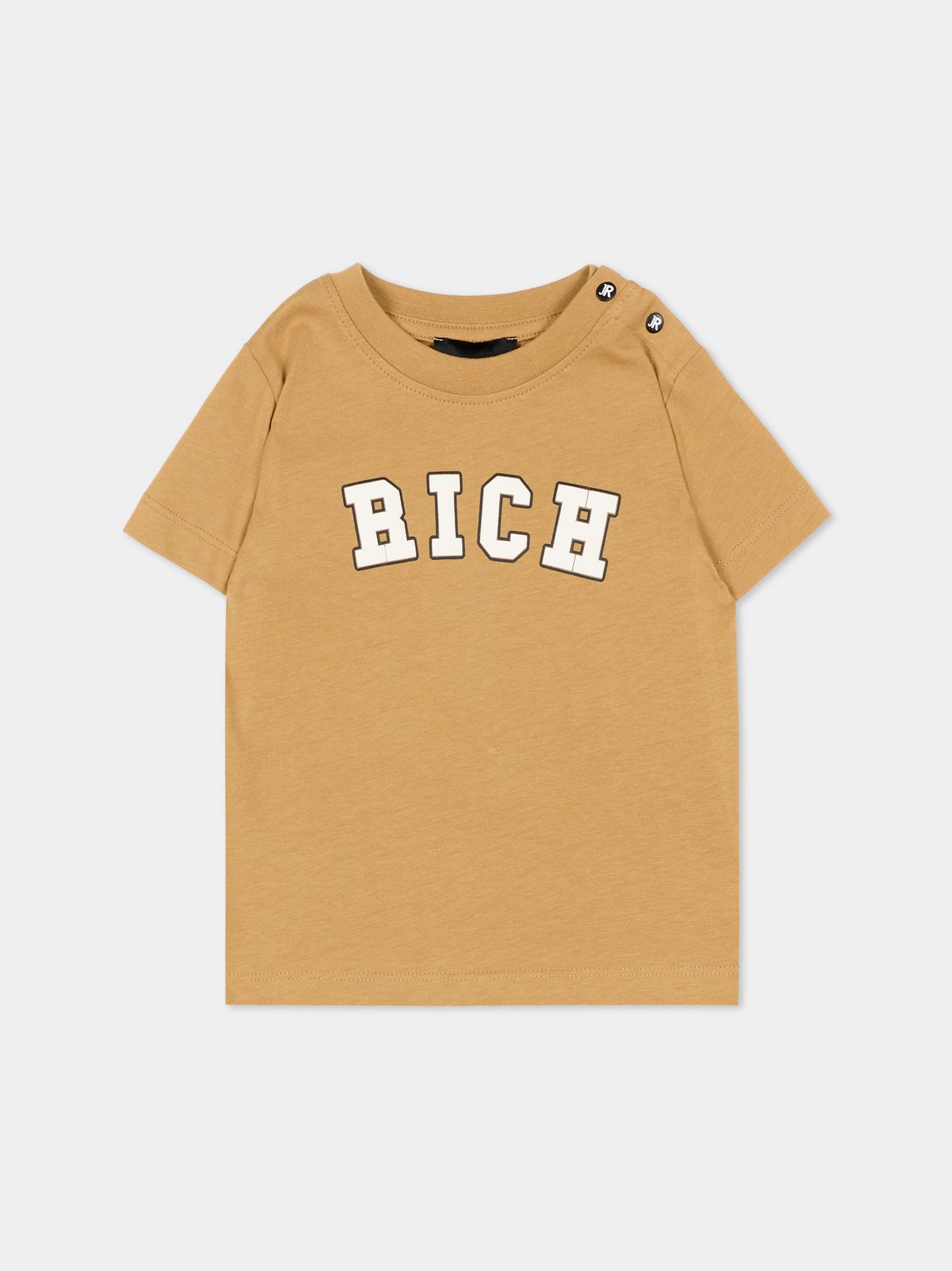 T-Shirt marrone per neonato con logo,Richmond,RIP26017TS BROWN CARTOUCHE