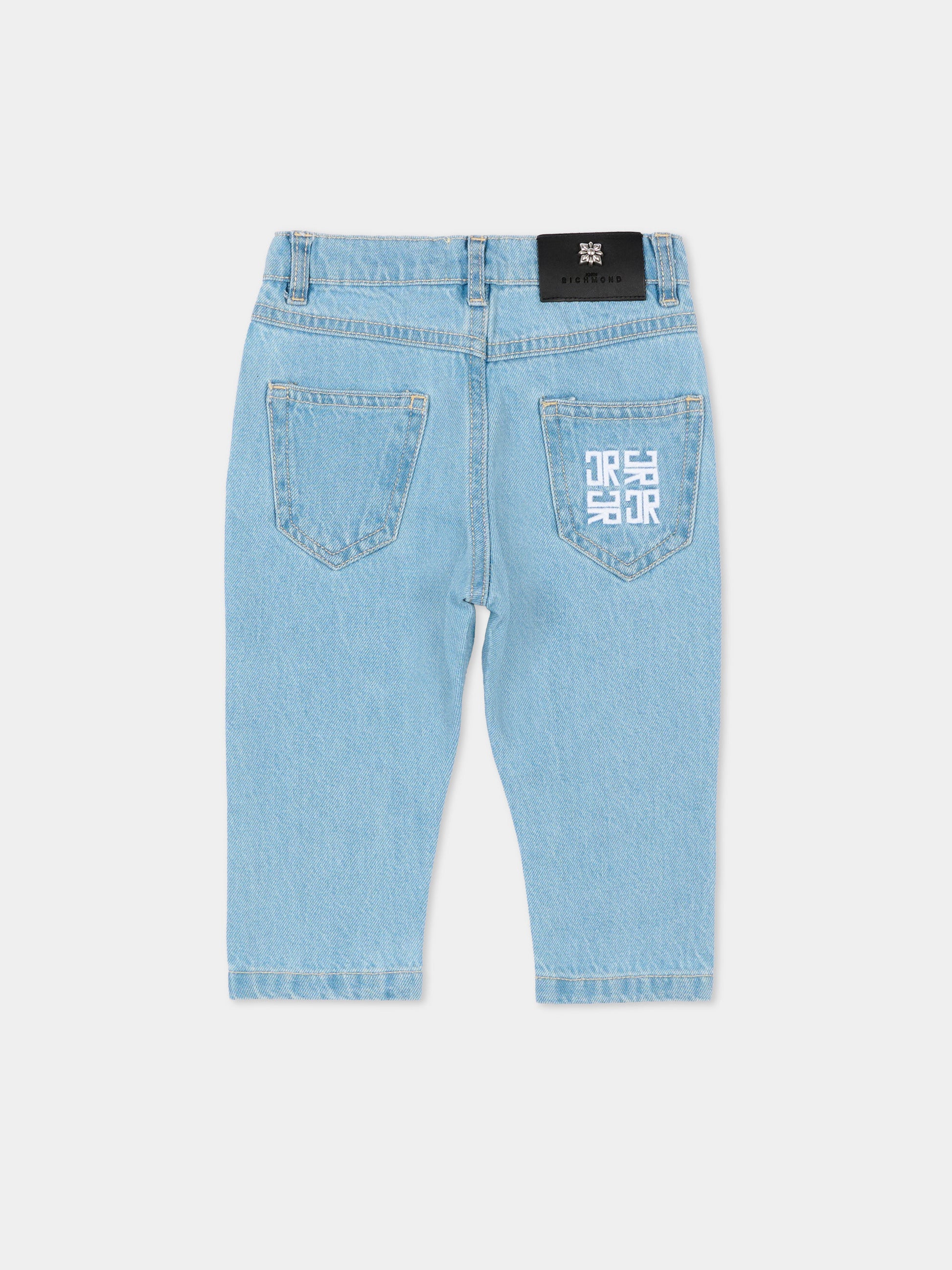 Jeans denim per neonati con logo,Richmond,RIP26024JE DENIM BLUE LIGHT