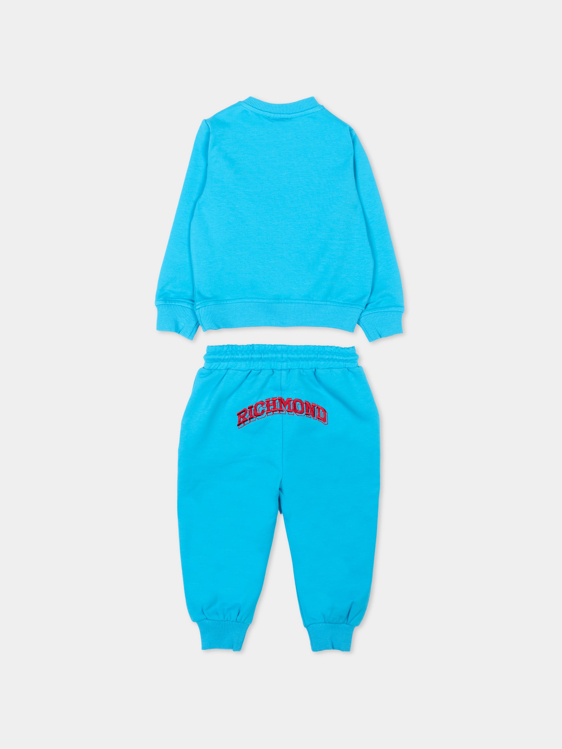 Completo sportivo azzurro per neonato con logo,Richmond,RIP26136CF AZURE BALTIC SEA
