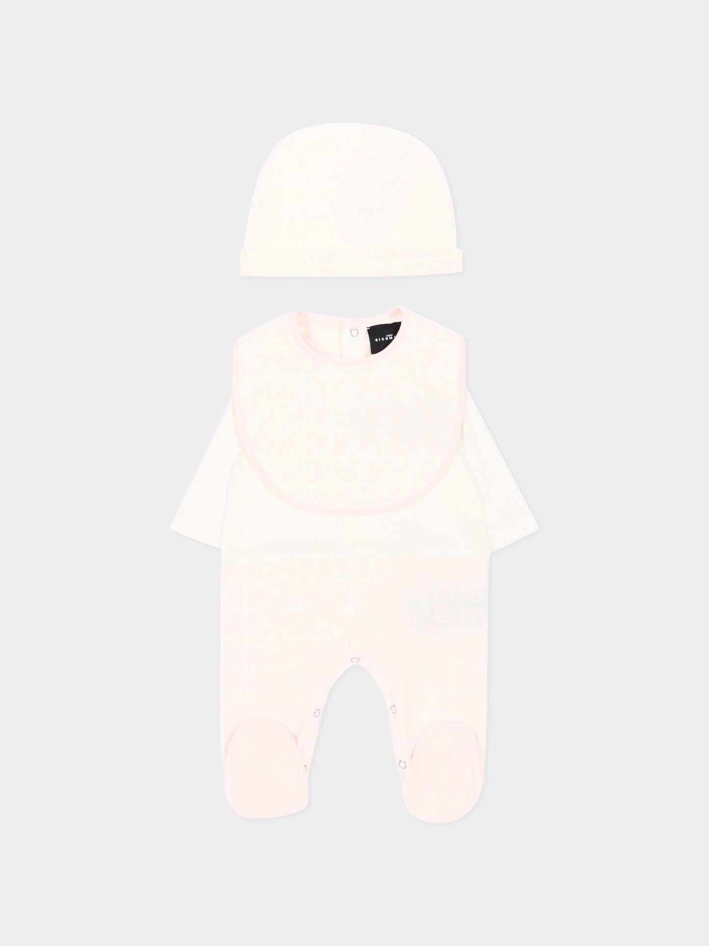 Set tutina rosa per neonata con logo,Richmond,RLP26001TU PINK