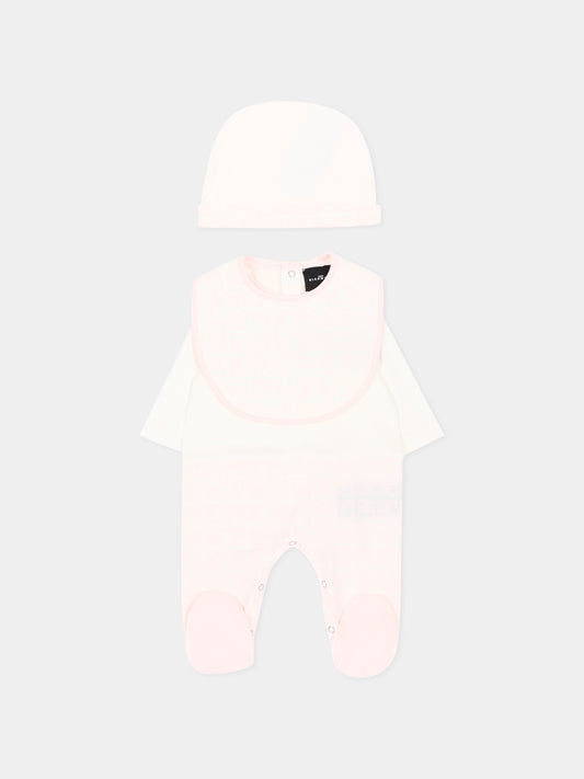 Set tutina rosa per neonata con logo,Richmond,RLP26001TU PINK