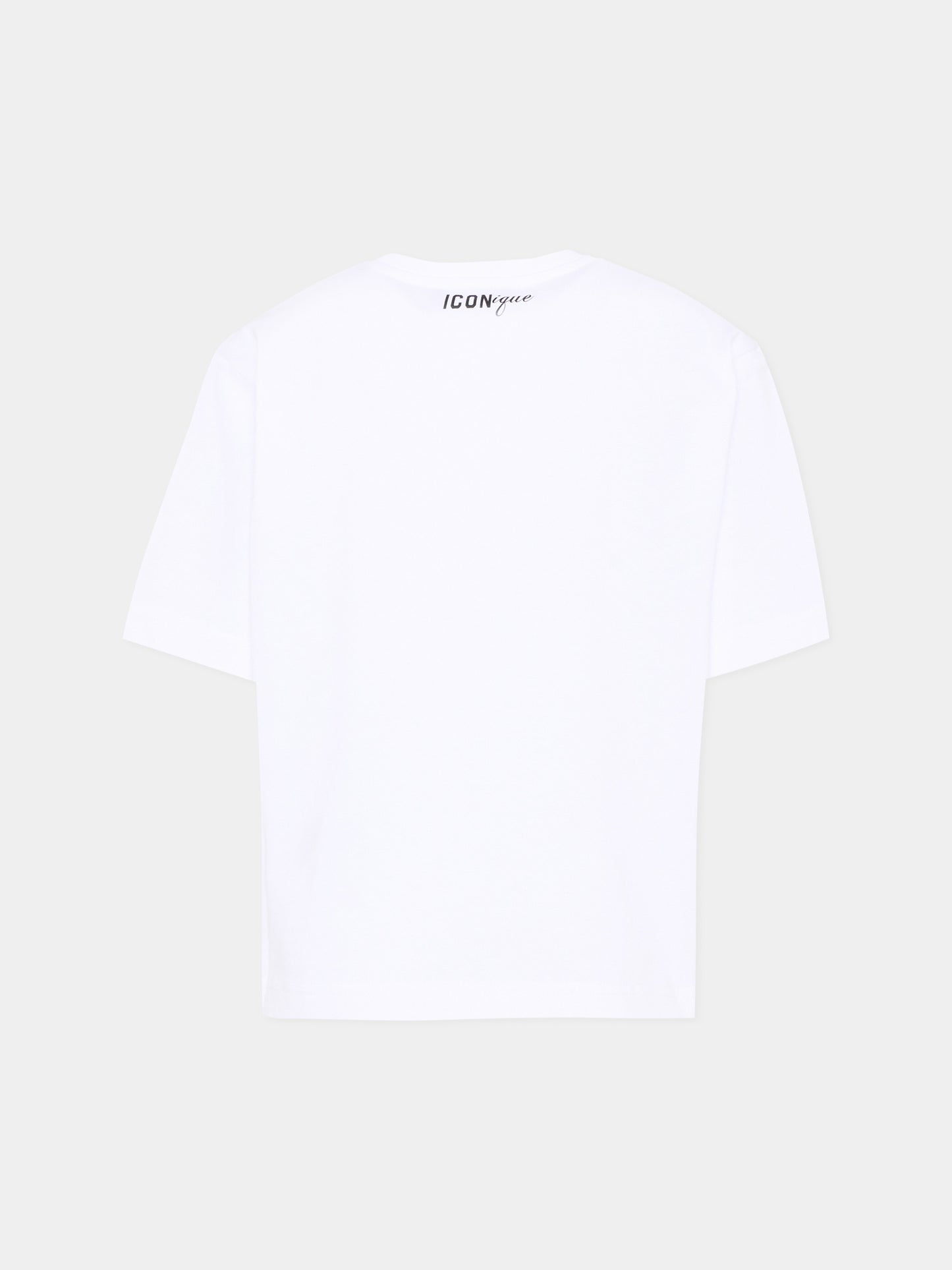 T-Shirt bianca per bambino con stampa cinture,Dsquared2,DQ3387 D0AG7 DQ100