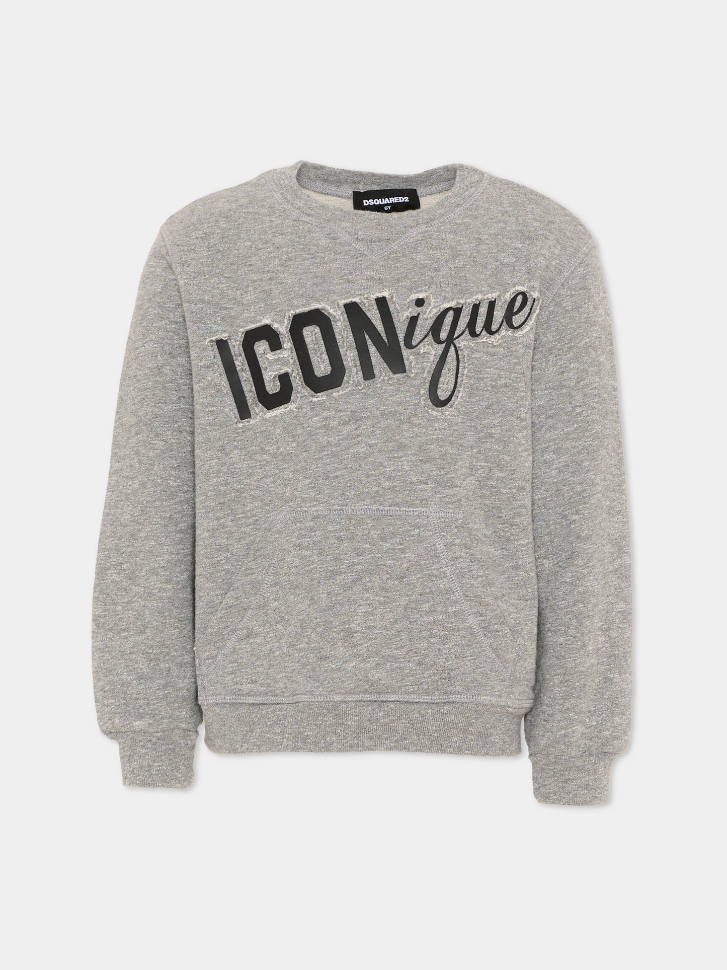 Felpa grigia per bambino con logo,Dsquared2,DQ3389 D0AHK DQ902