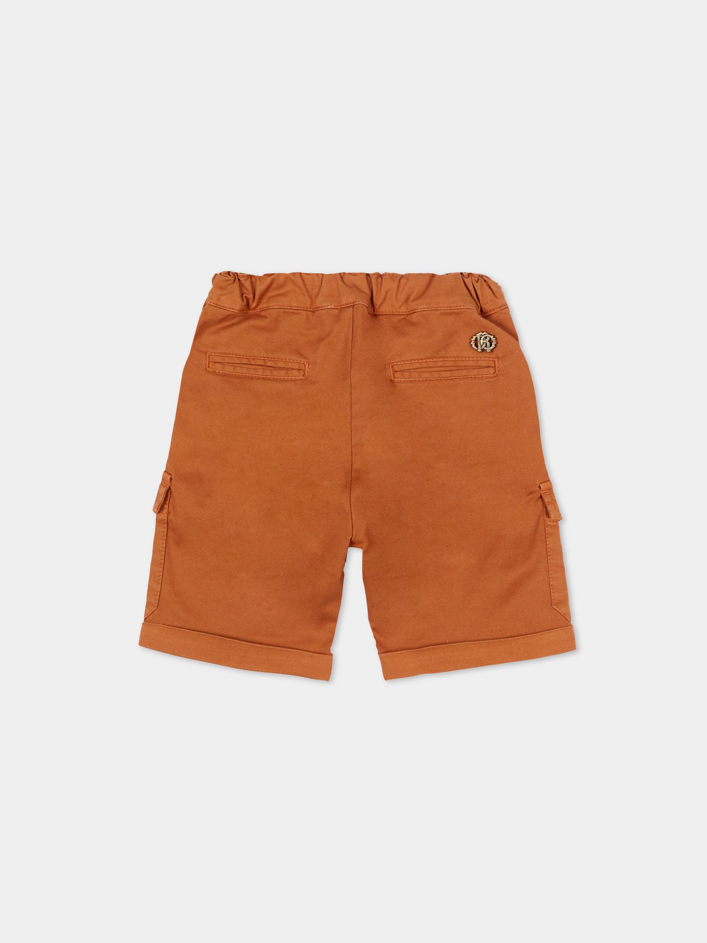 Shorts marroni per neonato con tasche cargo,Roberto Cavalli Kids,CIP26086BE RUGGINE RUST
