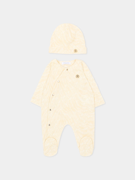 Set tutina avorio per neonati animalier,Roberto Cavalli Kids,CLP26002TU ZEBRA AVORIO