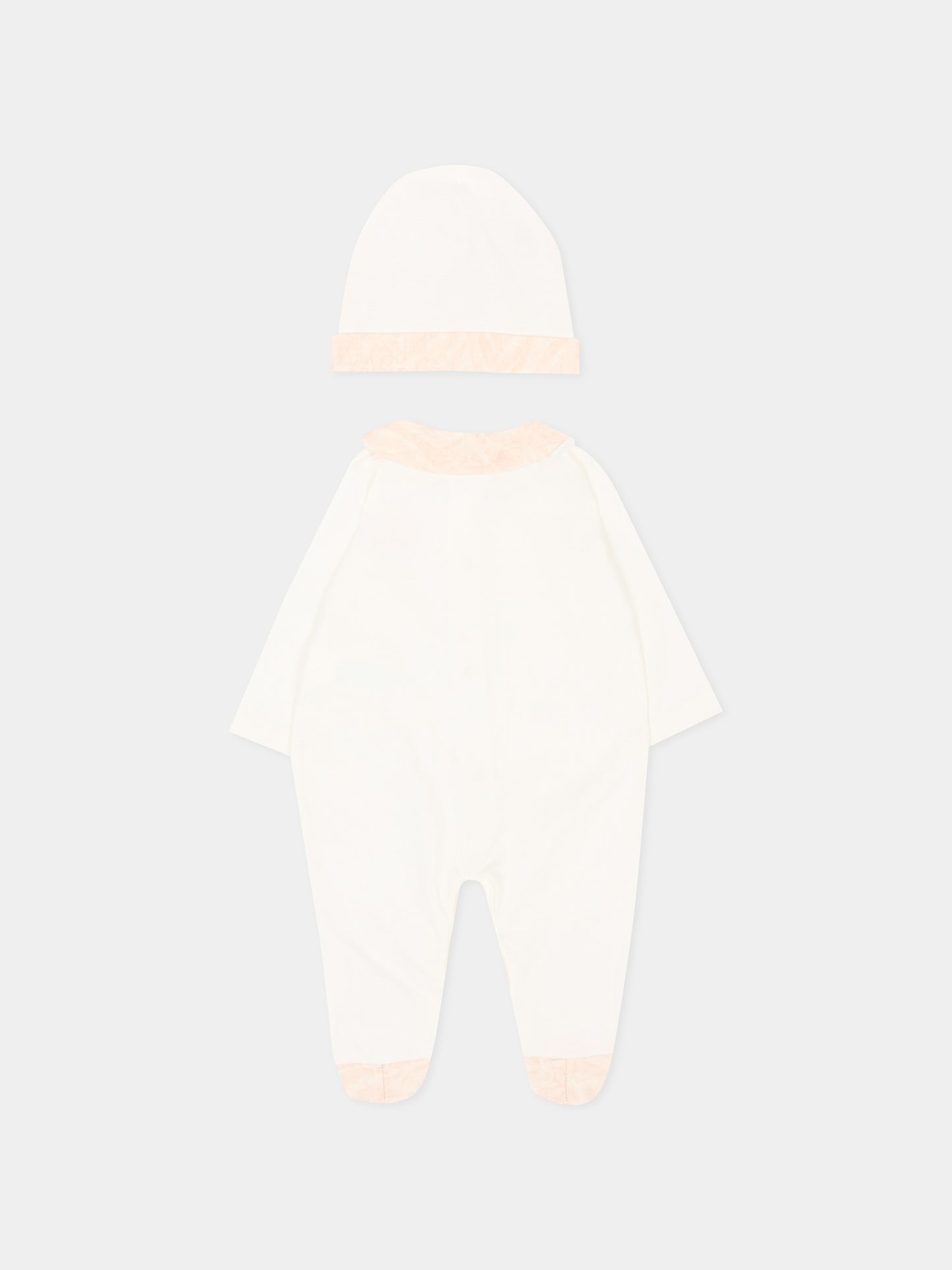 Set tutina rosa per neonata con monogram,Roberto Cavalli Kids,CLP26007TU PINK CRYSTAL ROSE