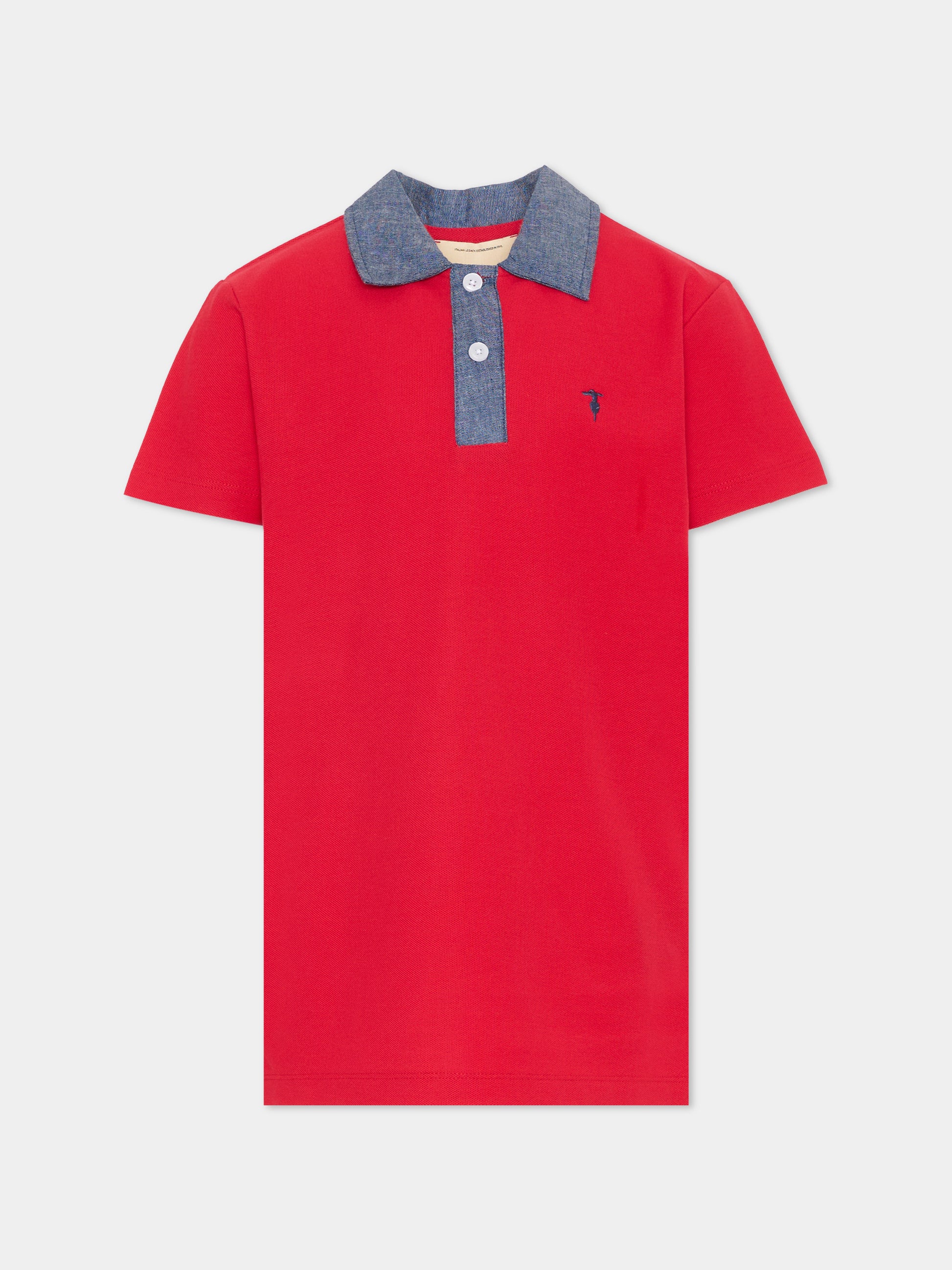 Polo rossa per bambino con levriero,Trussardi Junior,TBP26037PO RED LYCHEE
