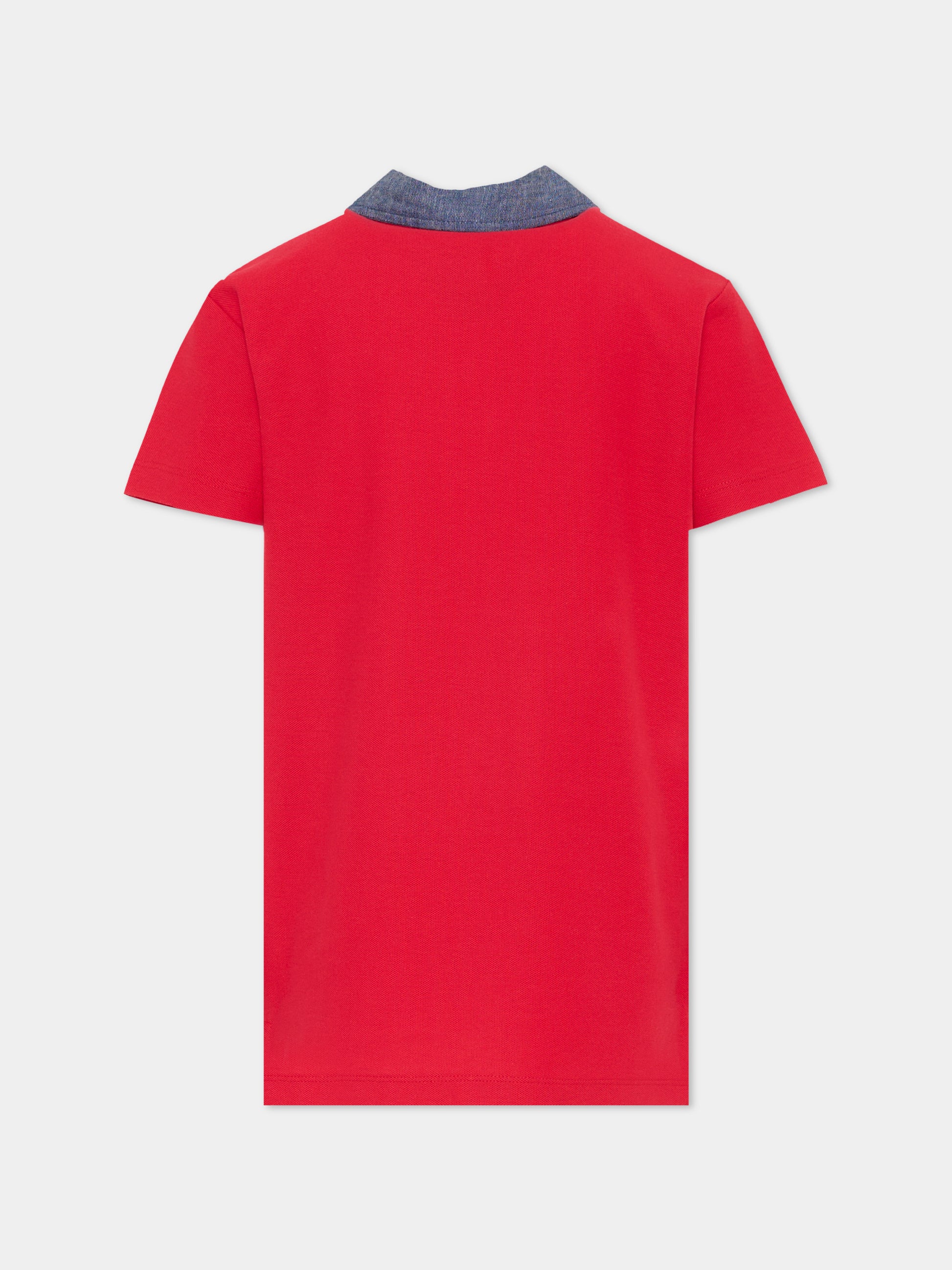 Polo rossa per bambino con levriero,Trussardi Junior,TBP26037PO RED LYCHEE