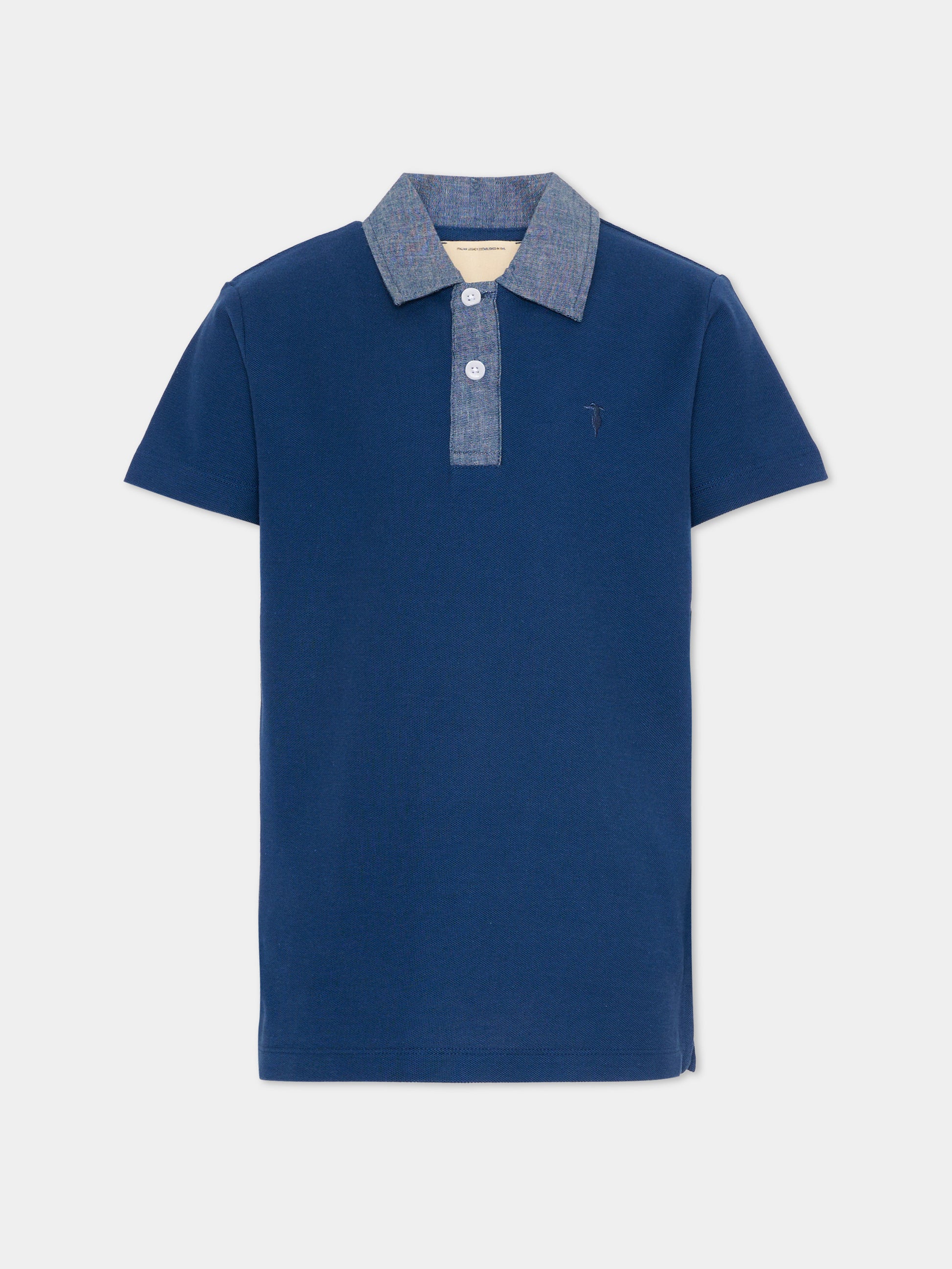 Polo blu per bambino con levriero,Trussardi Junior,TBP26037PO BLUE ESTATE