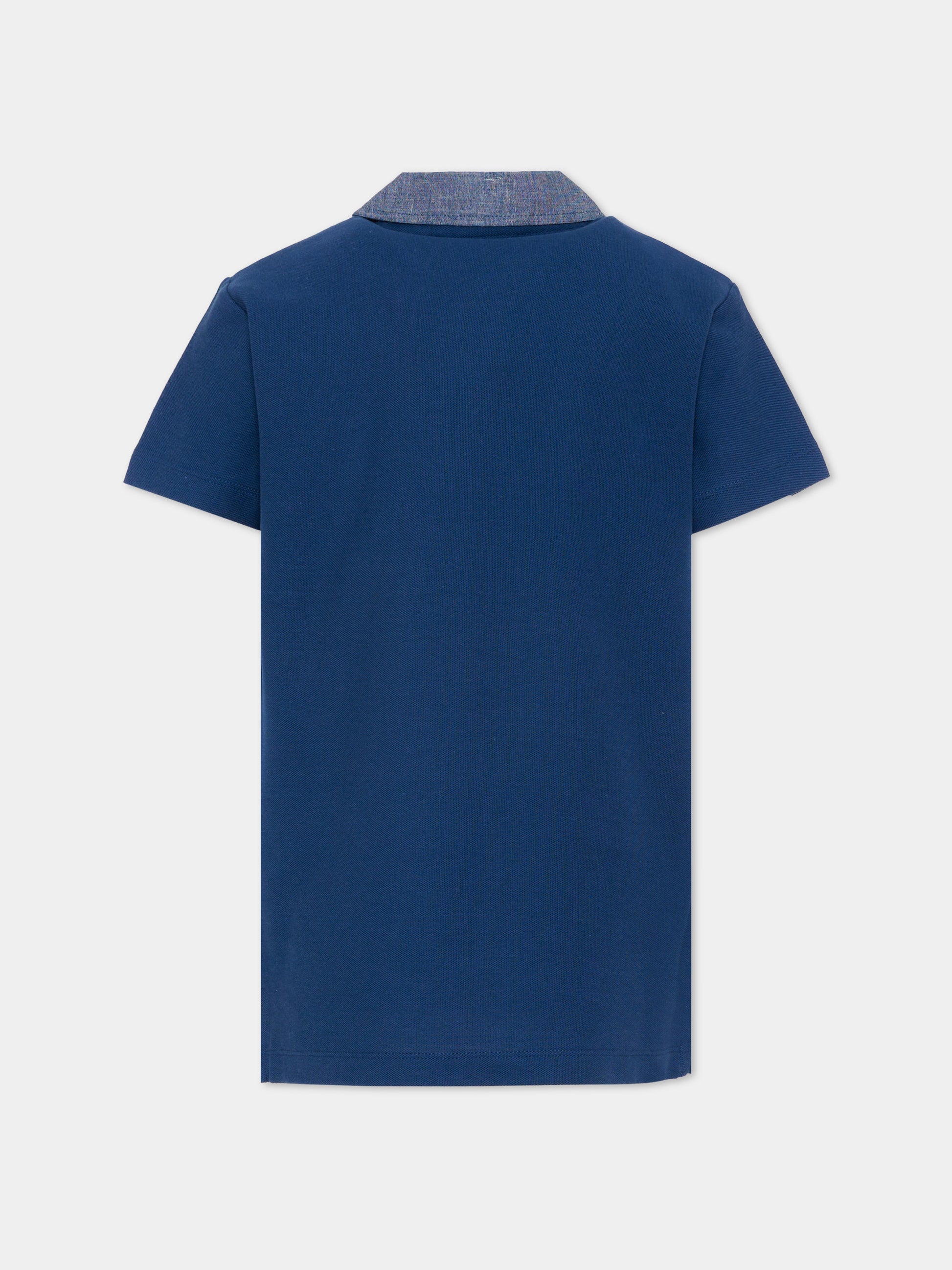 Polo blu per bambino con levriero,Trussardi Junior,TBP26037PO BLUE ESTATE