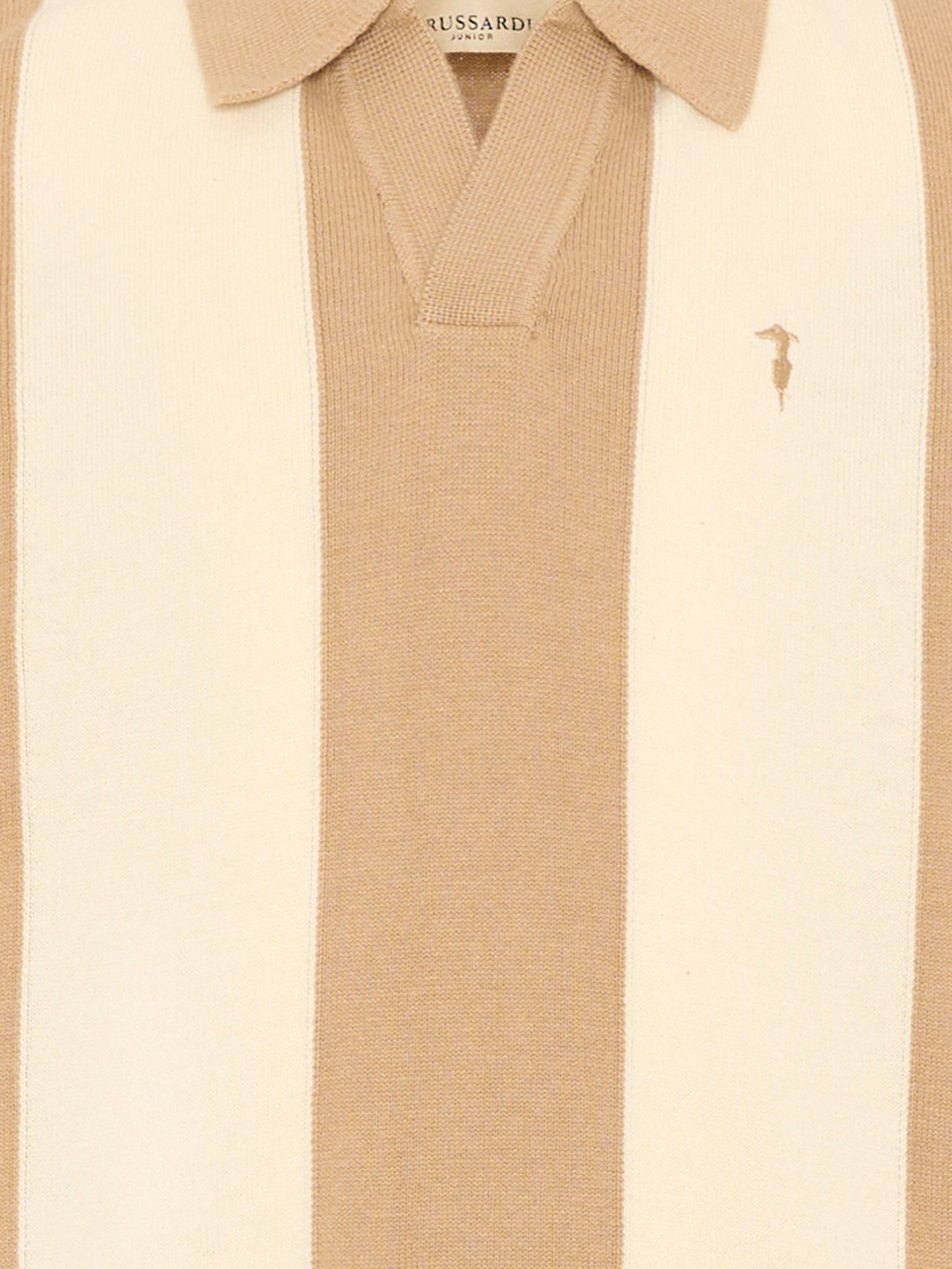 Polo beige per bambino a righe,Trussardi Junior,TBP26127PO BEIGE NEW ECRU