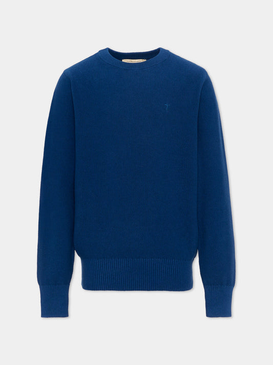Maglione blu per bambino con levriero,Trussardi Junior,TBP26142MA BLUE ESTATE