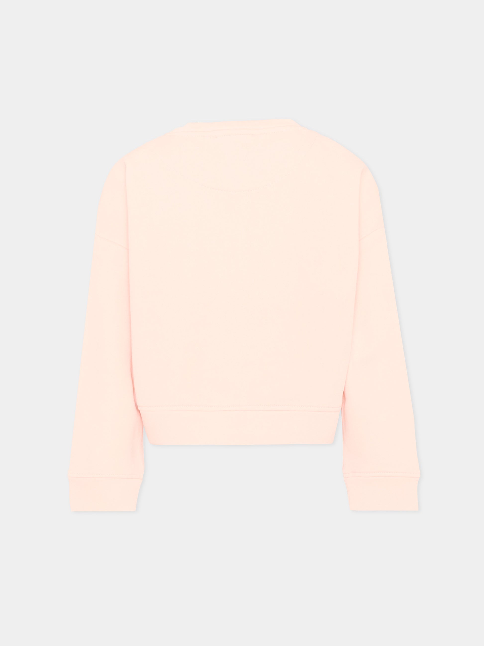 Felpa rosa per bambina con logo,Trussardi Junior,TGP26002FE PINK SCALLOP SHELL