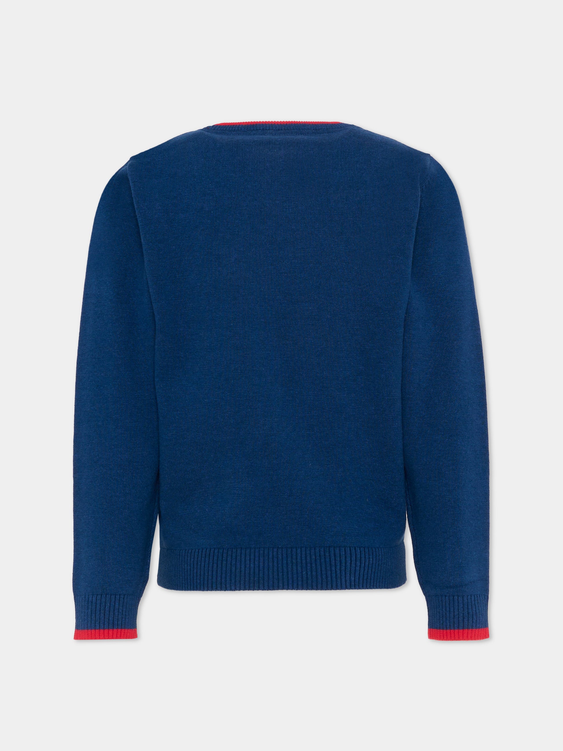 Maglione blu per bambino con levriero,Trussardi Junior,TIP26004MA BLUE ESTATE