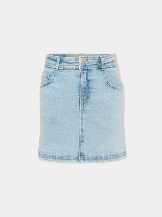 Gonna denim per bambina,Trussardi Junior,TIP26017GO DENIM BLUE LIGHT