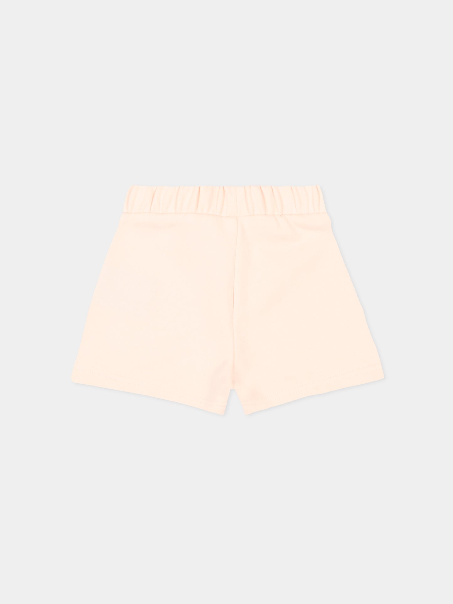 Shorts sportivi rosa per neonata con levriero,Trussardi Junior,TIP26024SH PINK SCALLOP SHELL