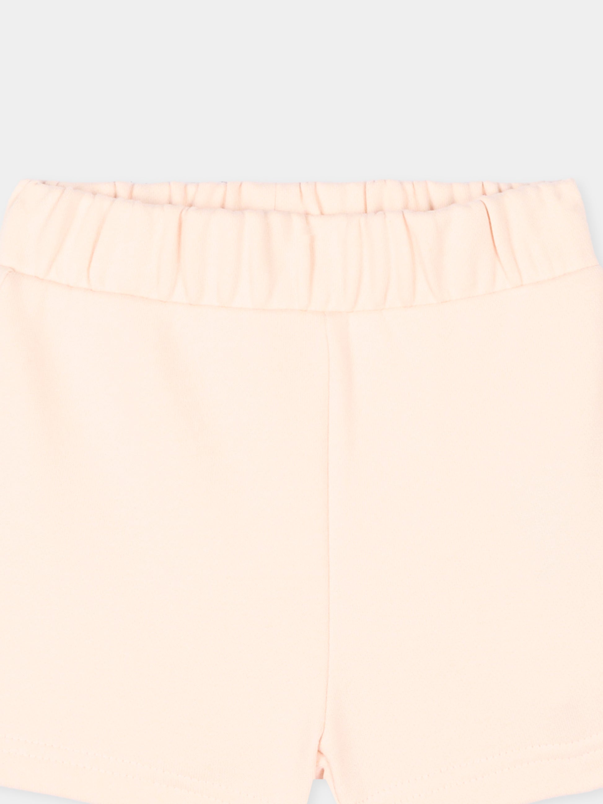 Shorts sportivi rosa per neonata con levriero,Trussardi Junior,TIP26024SH PINK SCALLOP SHELL