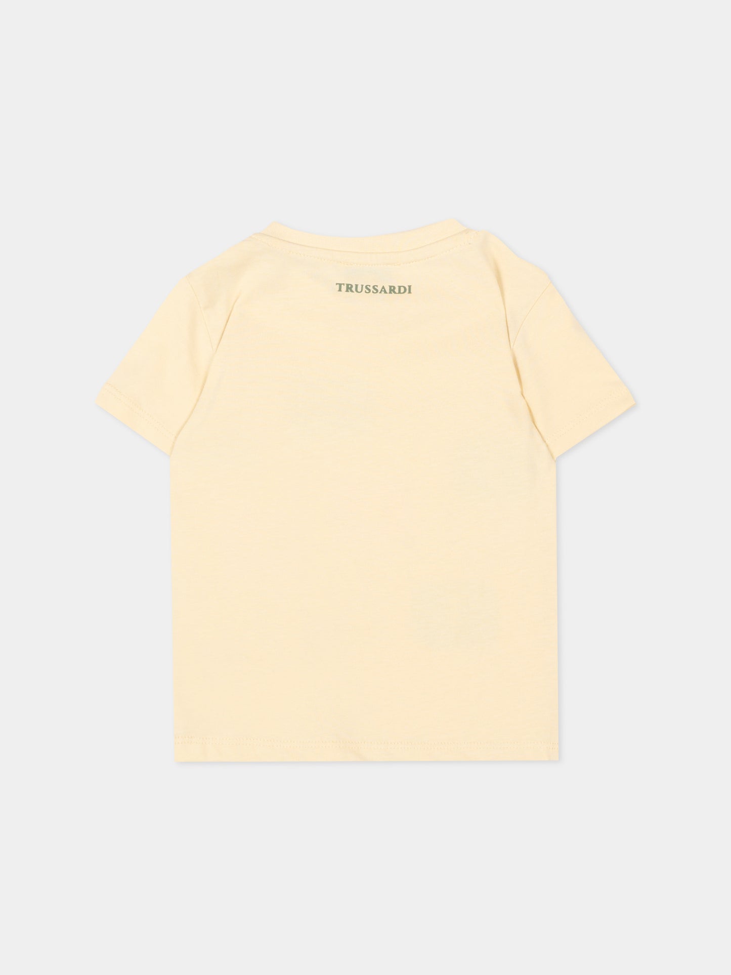 T-Shirt beige per neonato con levriero,Trussardi Junior,TIP26047TS BEIGE NEW ECRU