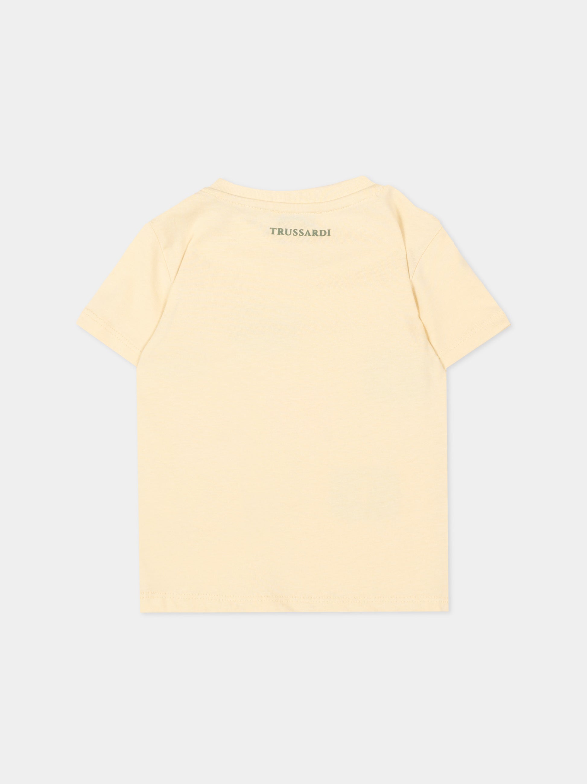 T-Shirt beige per neonato con levriero,Trussardi Junior,TIP26047TS BEIGE NEW ECRU