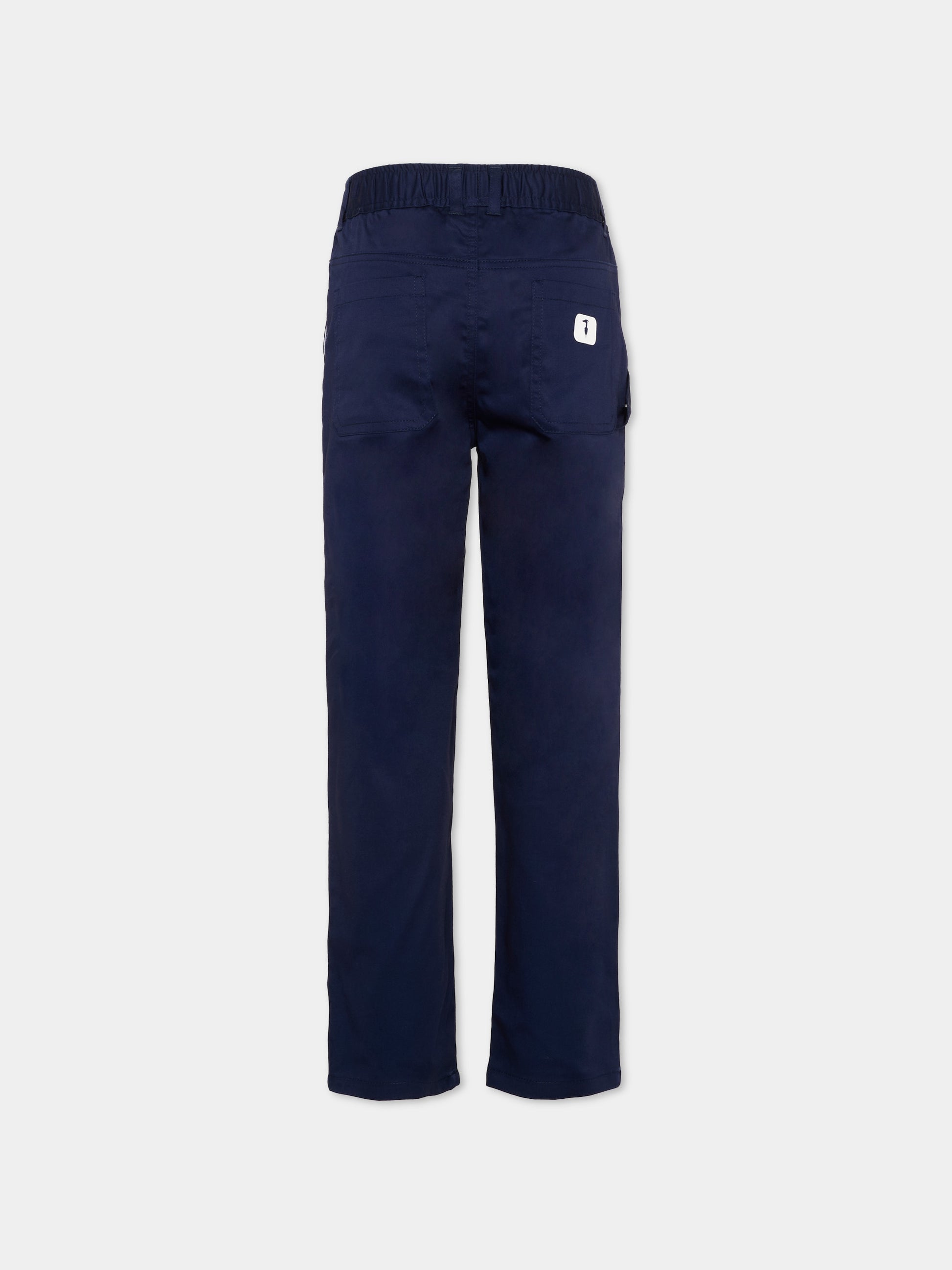 Pantalone blu per bambino con levriero,Trussardi Junior,TIP26050PA BLUE ESTATE
