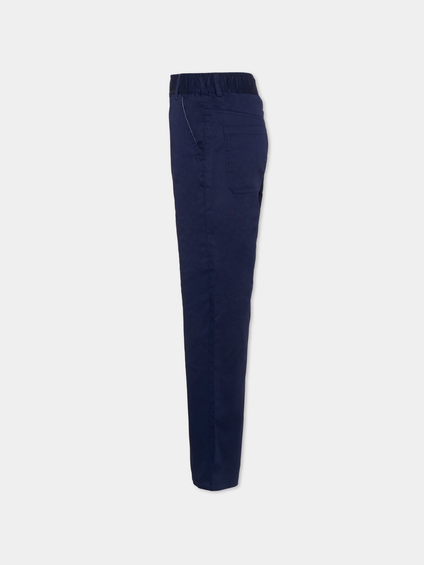 Pantalone blu per bambino con levriero,Trussardi Junior,TIP26050PA BLUE ESTATE