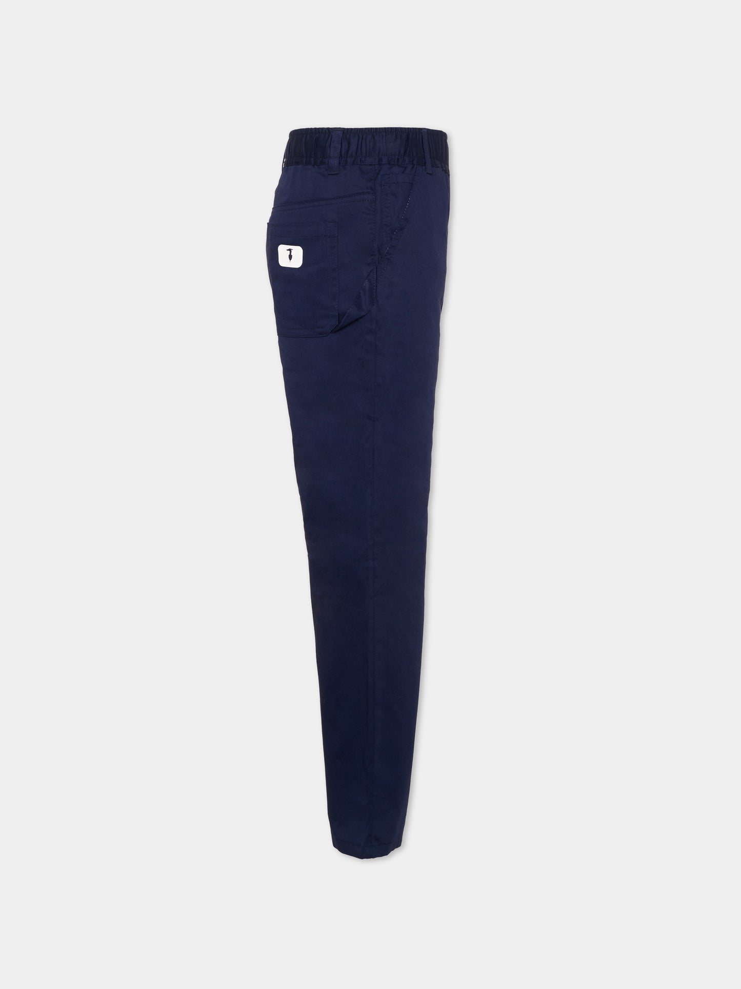 Pantalone blu per bambino con levriero,Trussardi Junior,TIP26050PA BLUE ESTATE