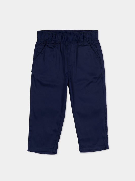Pantalone blu per neonato con levriero,Trussardi Junior,TIP26050PA BLUE ESTATE