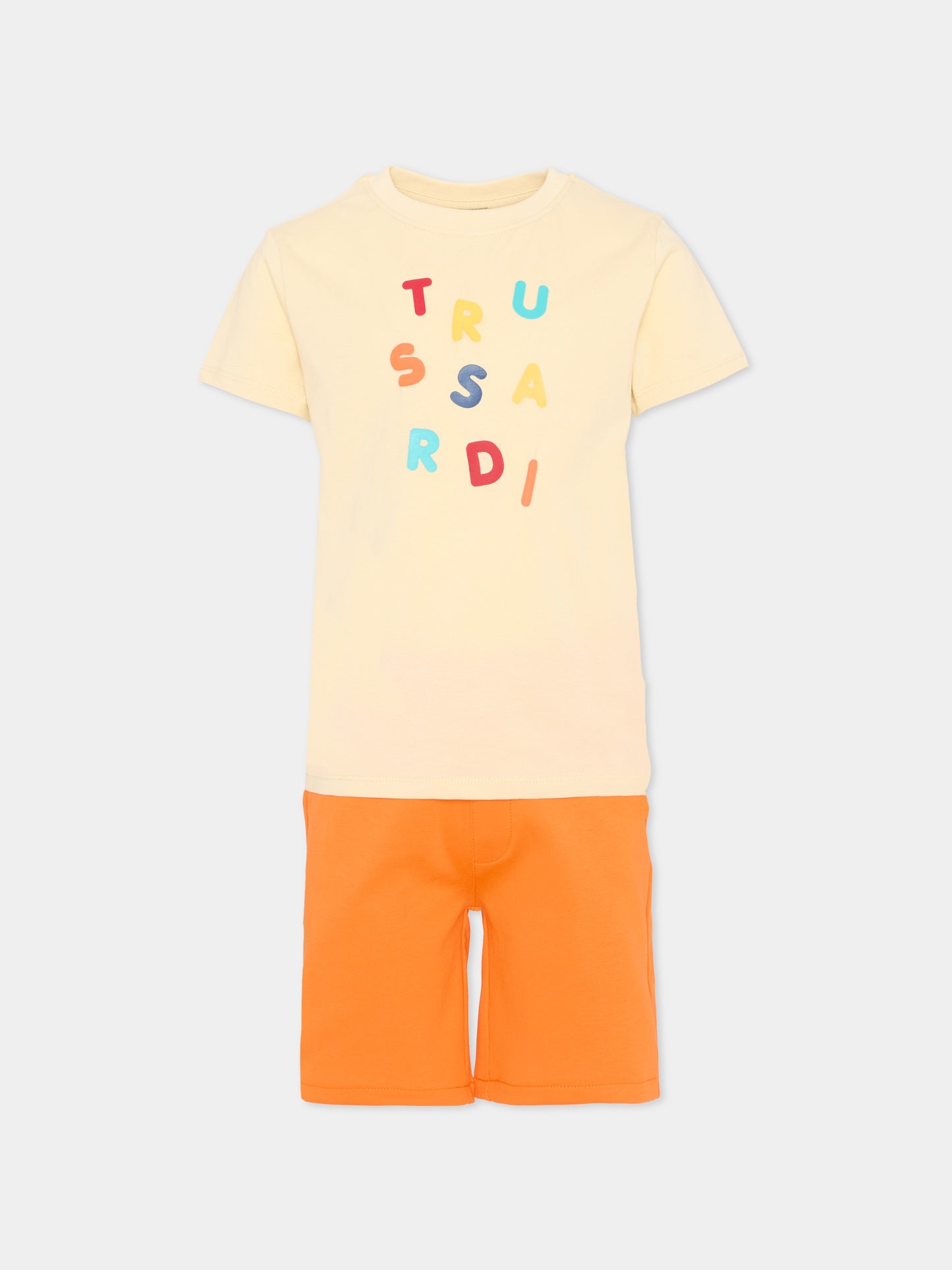 Completo sportivo beige per bambino,Trussardi Junior,TIP26070CJ BEIGE NEW ECRU