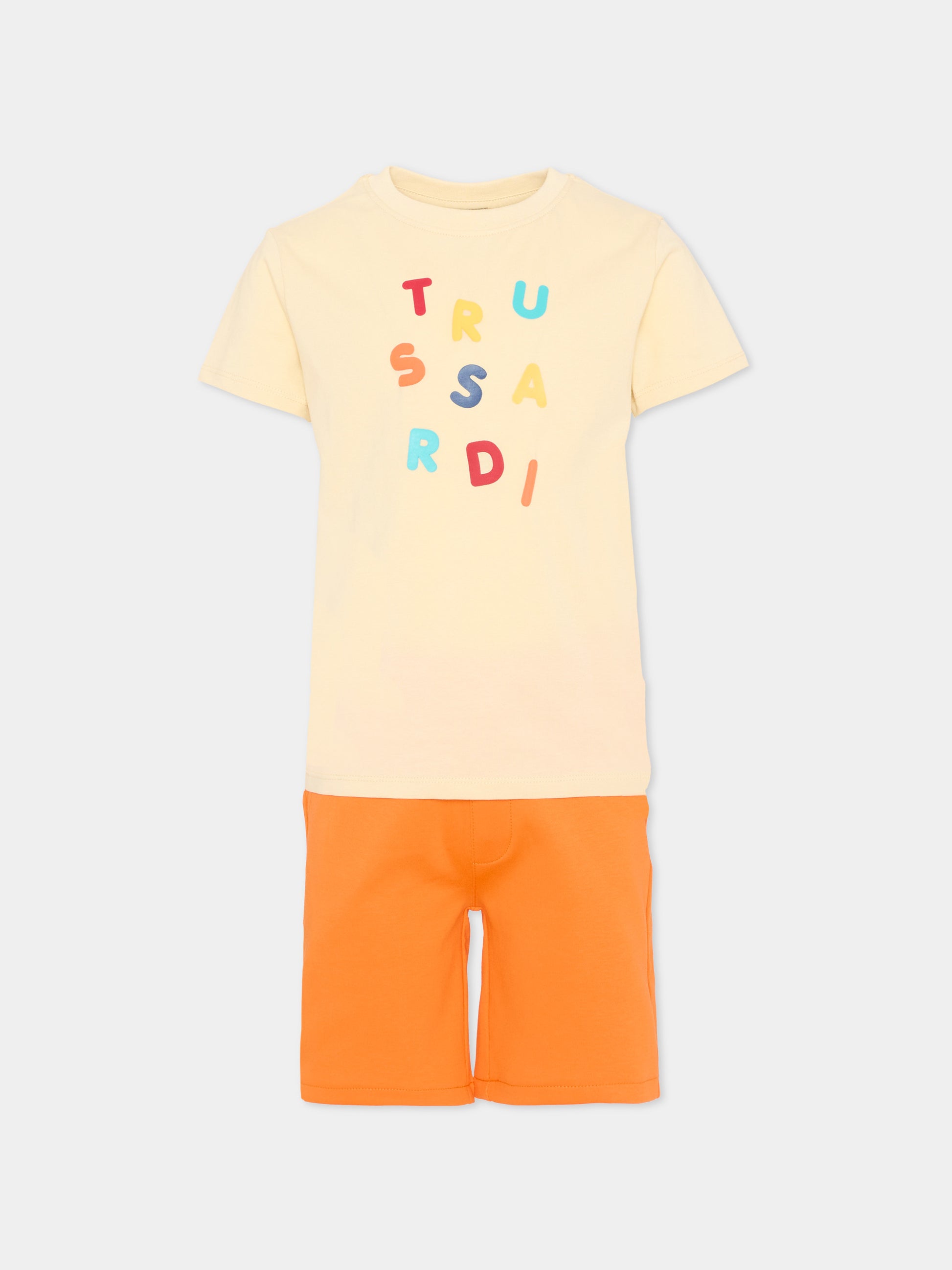Completo sportivo beige per bambino,Trussardi Junior,TIP26070CJ BEIGE NEW ECRU