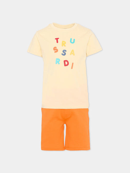 Completo sportivo beige per bambino,Trussardi Junior,TIP26070CJ BEIGE NEW ECRU