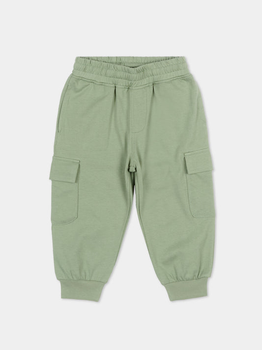 Pantaloni verdi per neonato cargo,Trussardi Junior,TIP26075PA GREEN BASIL