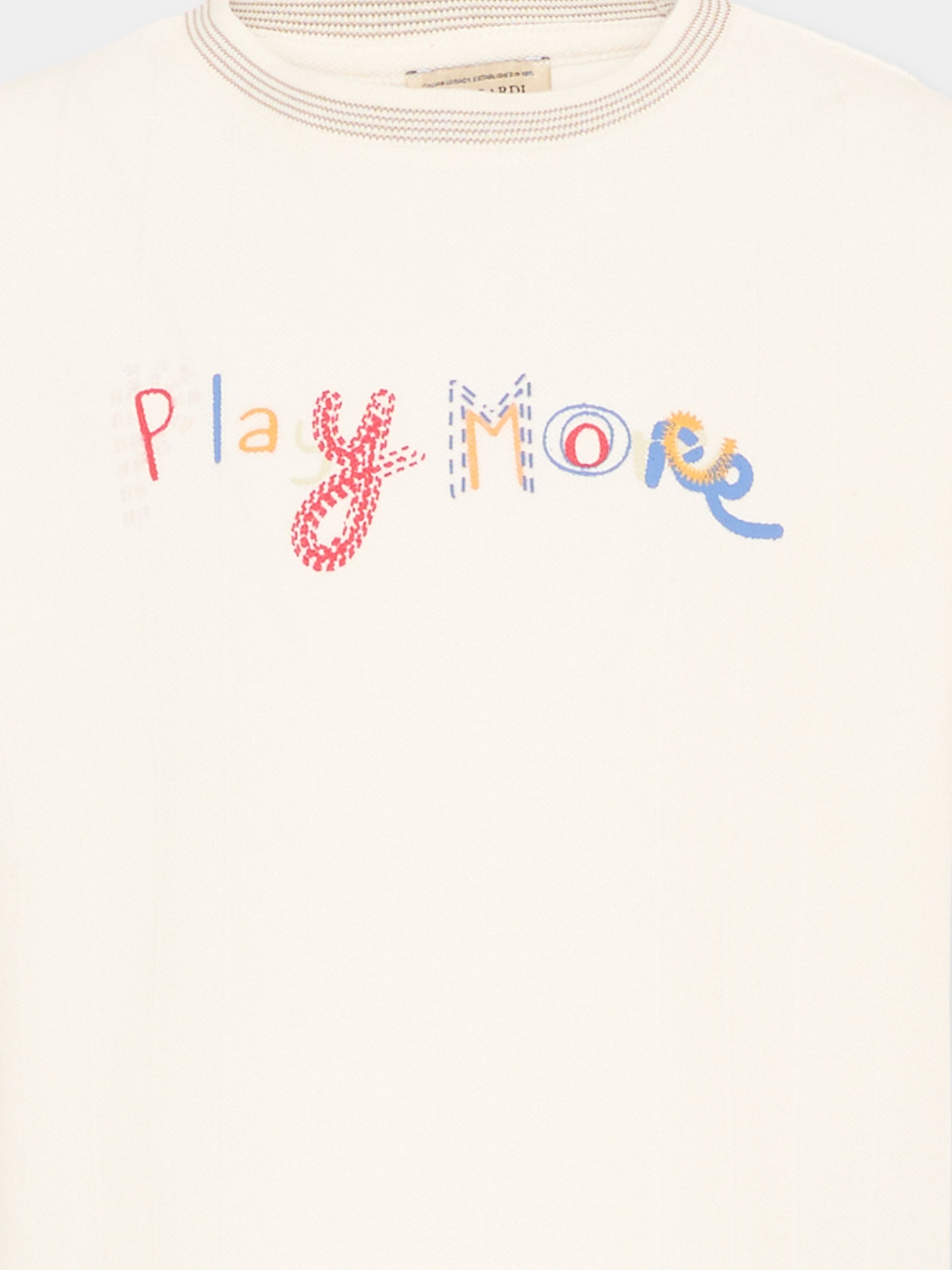 T-Shirt avorio per bambino con ricamo,Trussardi Junior,TIP26083TS OFF-WHITE