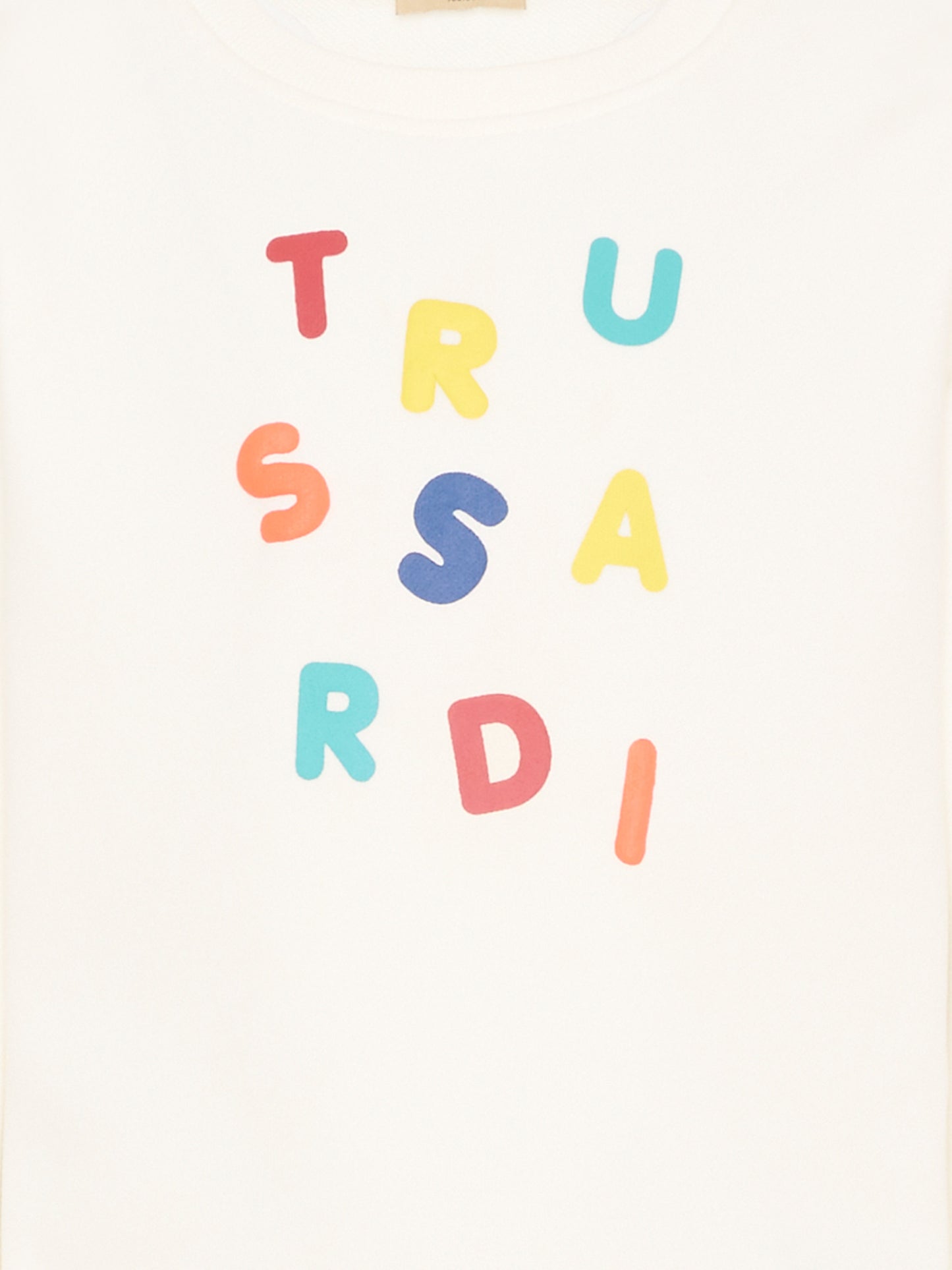 Felpa avorio per bambino con logo,Trussardi Junior,TIP26084FE OFF-WHITE