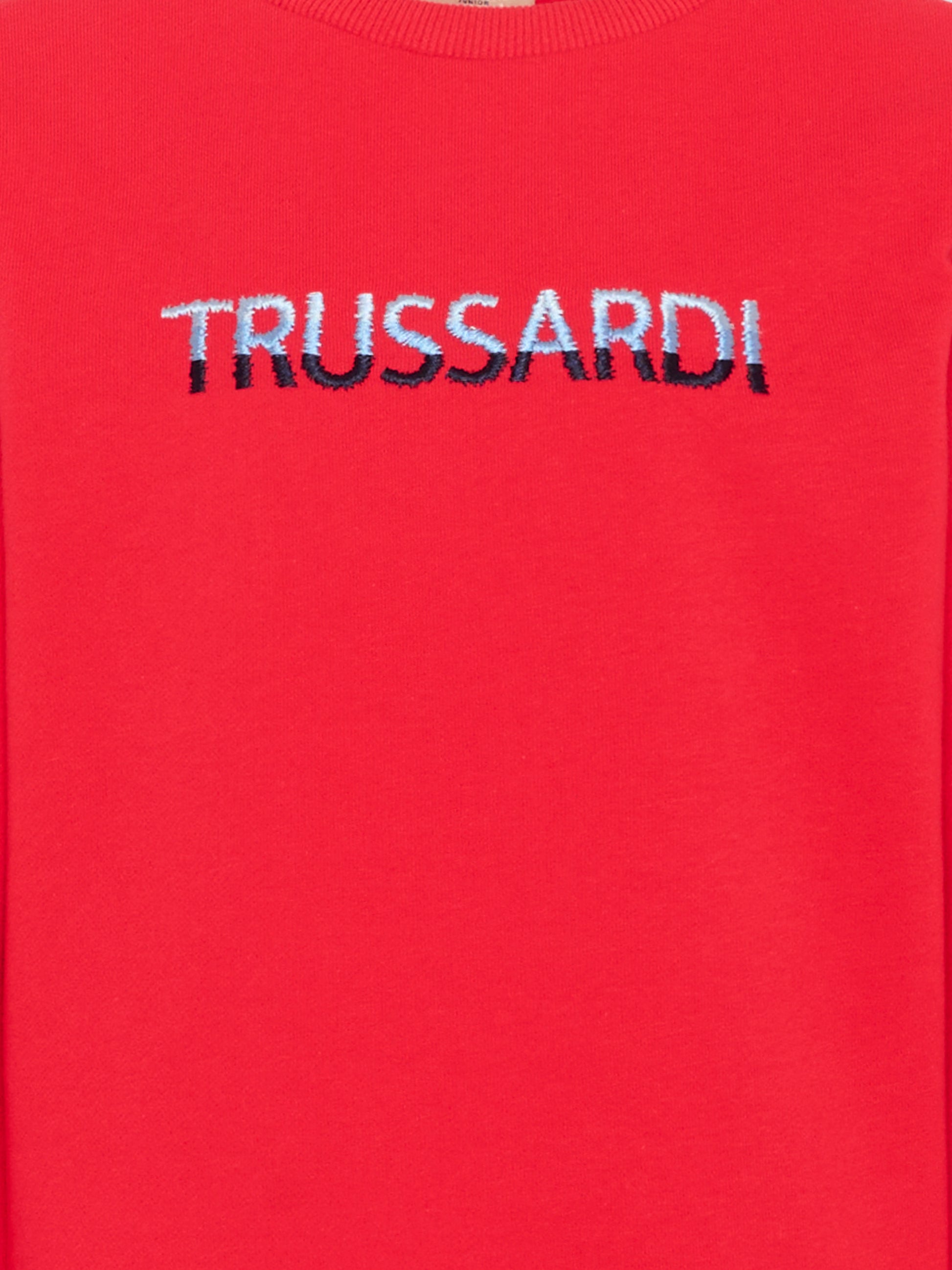 Felpa rossa per bambino con logo,Trussardi Junior,TIP26091FE RED LYCHEE