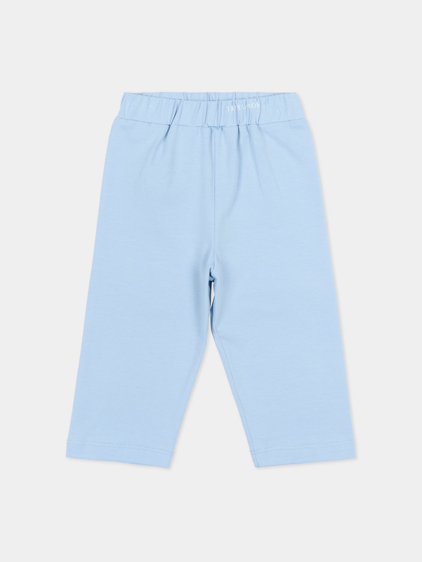 Leggings azzurro per neonata con logo,Trussardi Junior,TIP26122LE BLUE PLACID