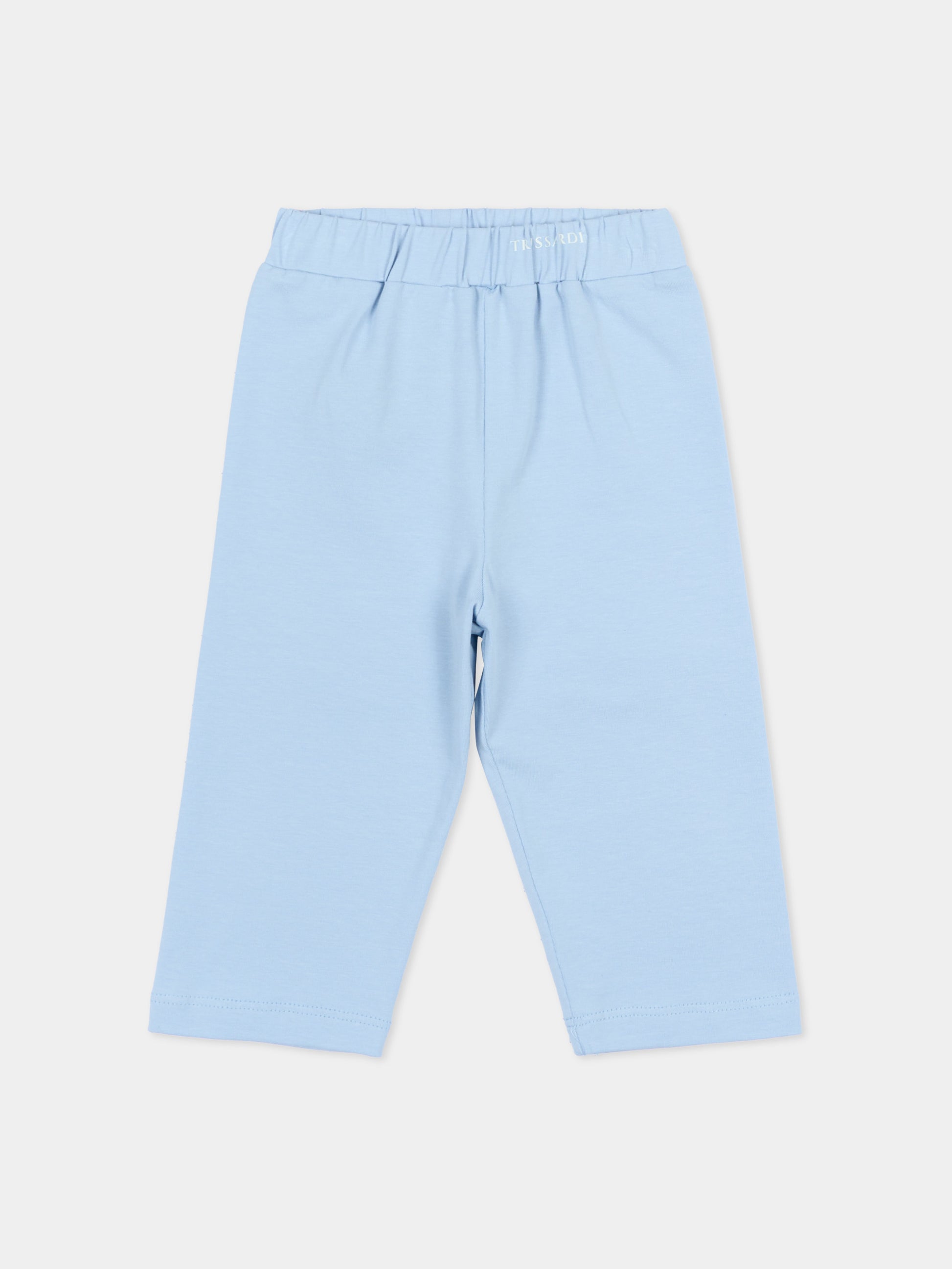 Leggings azzurro per neonata con logo,Trussardi Junior,TIP26122LE BLUE PLACID