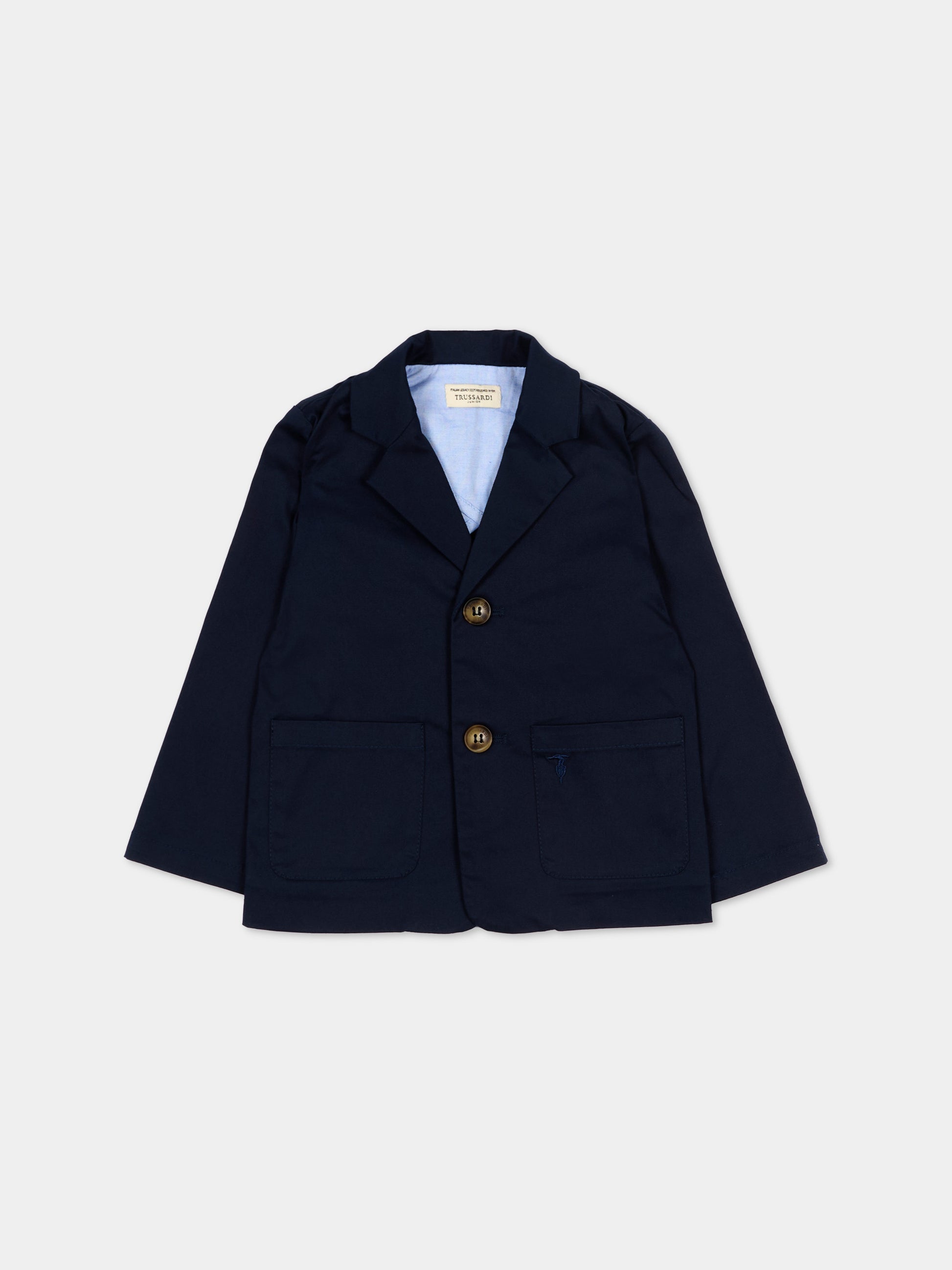 Giacca blu per neonato con levriero,Trussardi Junior,TIP26144GC BLUE ESTATE