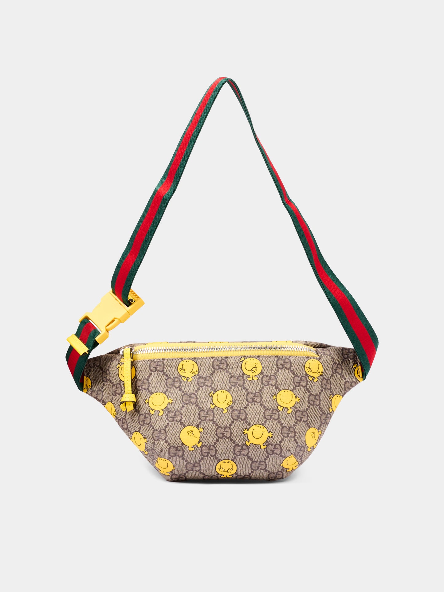 Marsupio marrone per bambini con Mr. Happy,Gucci Kids,502095 FAFN 58456