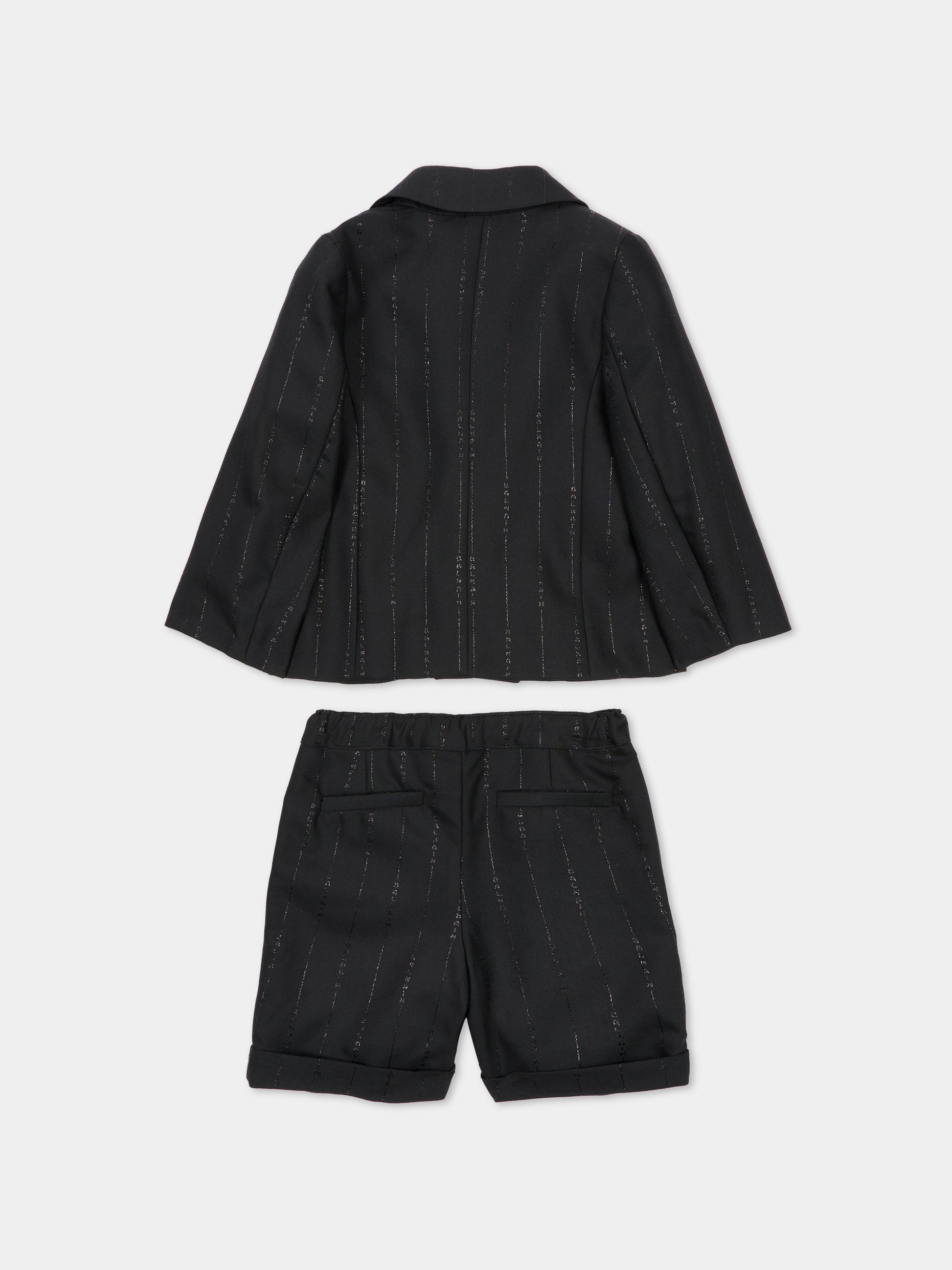 Completo nero per neonato con logo,Balmain Kids,BU3580 I0195 930OR
