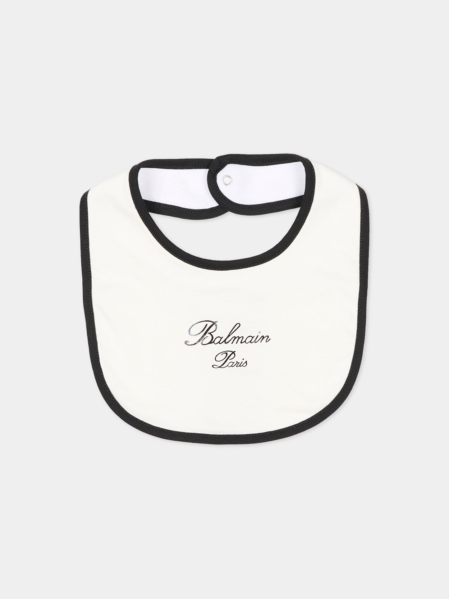 Set bianco per neonato con logo e stelle,Balmain Kids,BUB61A Z0082 102NE