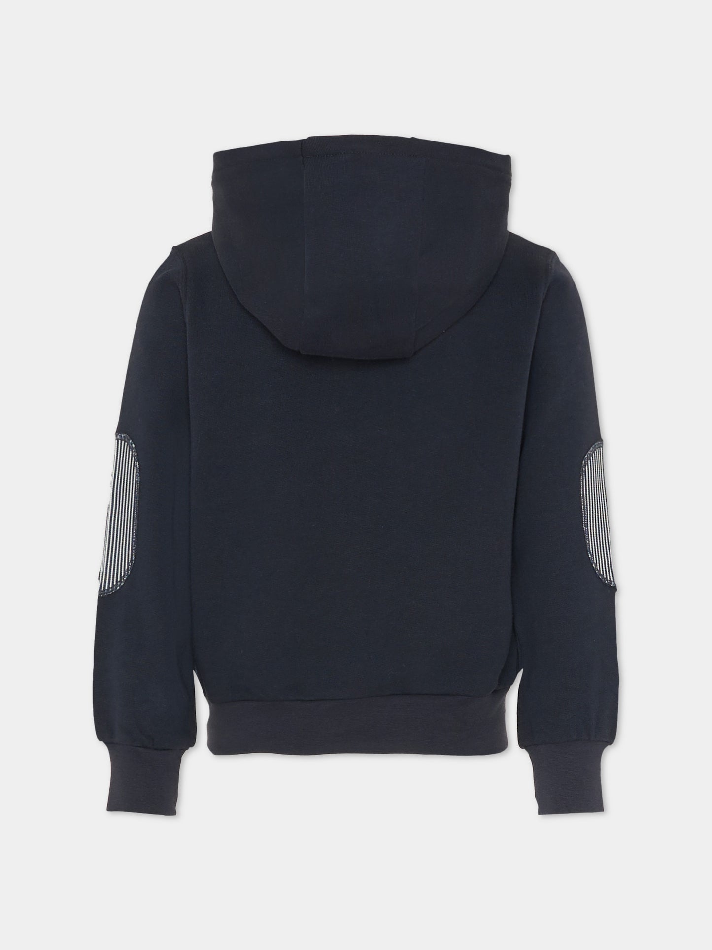 Felpa blu per bambino con logo ricamato,Fay Kids,FU4P10 Z1174 635